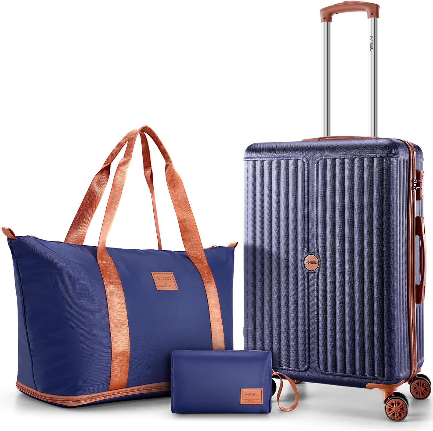 Hoteel Luggage Set 3-Piece, 4-Year Limited Warranty,Suitcases with Wheels,ABS PC Hardshell Suitcase, TSA Lock, Including Waterproof Luggage Bag, Travel Maletas for Men & Women,Blue