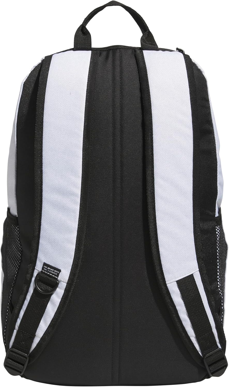 adidas Midway Small Backpack for Women and Men, Durable Laptop Bag, Twill White/Black, One Size