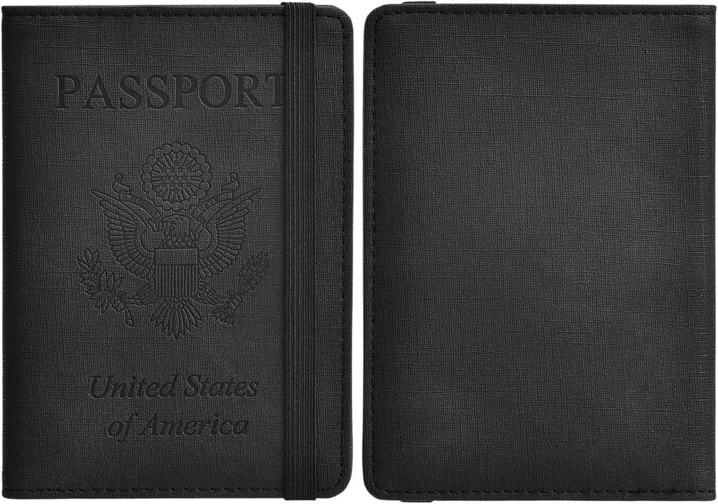 HerriaT Passport and Vaccine Card Holder Combo,Cover Case with CDC Vaccination Card Slot, Leather Travel Documents Organizer Protector, with RFID Blocking, for Women and Men