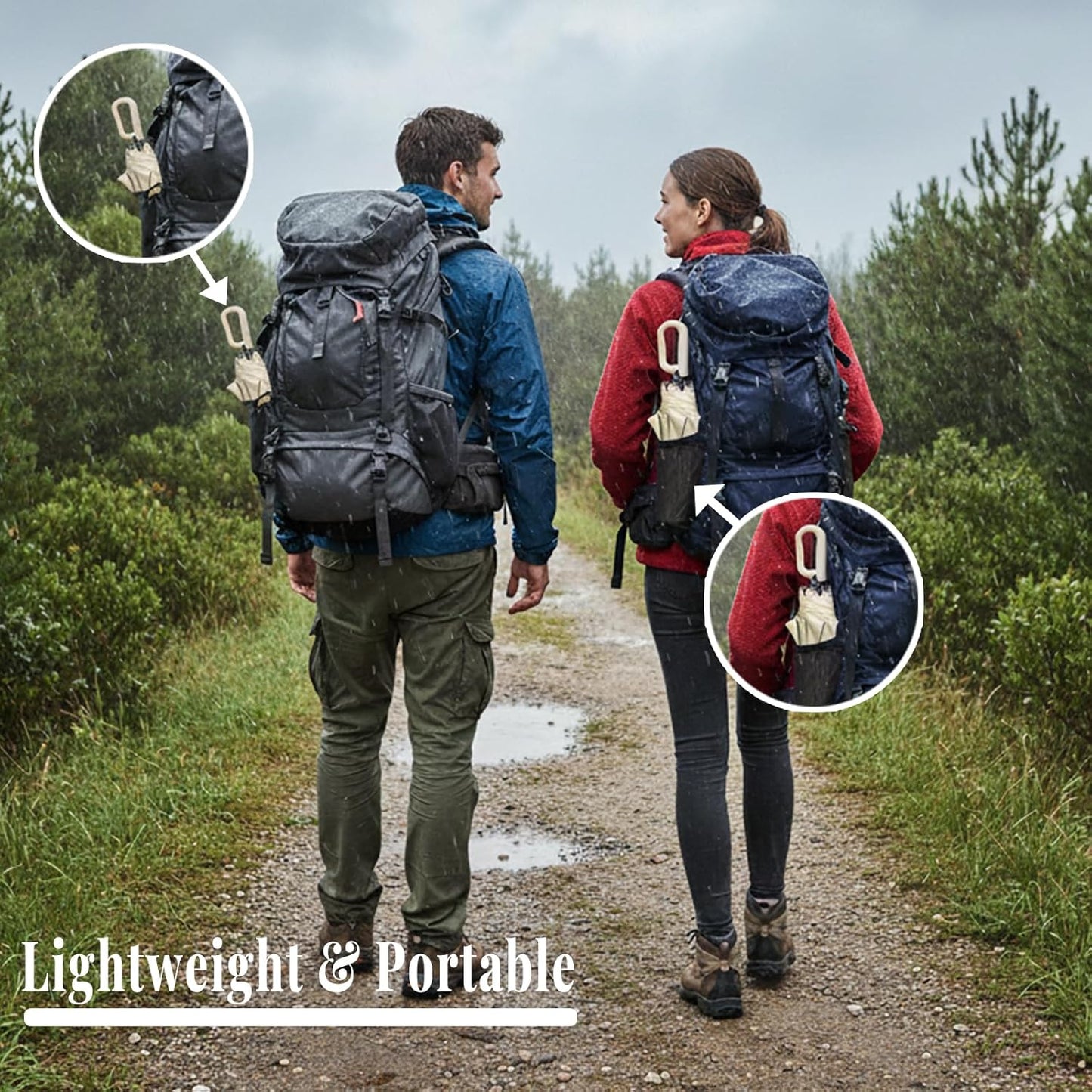 Automatic Travel Umbrella, Beige, Compact Folding Design with One-Touch Open, Lightweight Portable Protection for Rain