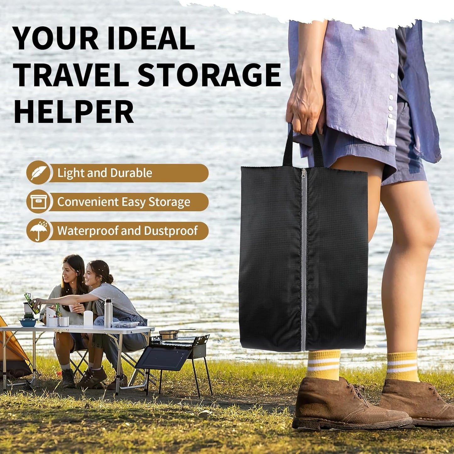 Shoe Bags for Travel, Set of 8 Pack Shoe Travel Bags for Packing, Large Waterproof Portable Travel Shoe Bag with Zipper Travel Essentials Women for and Men