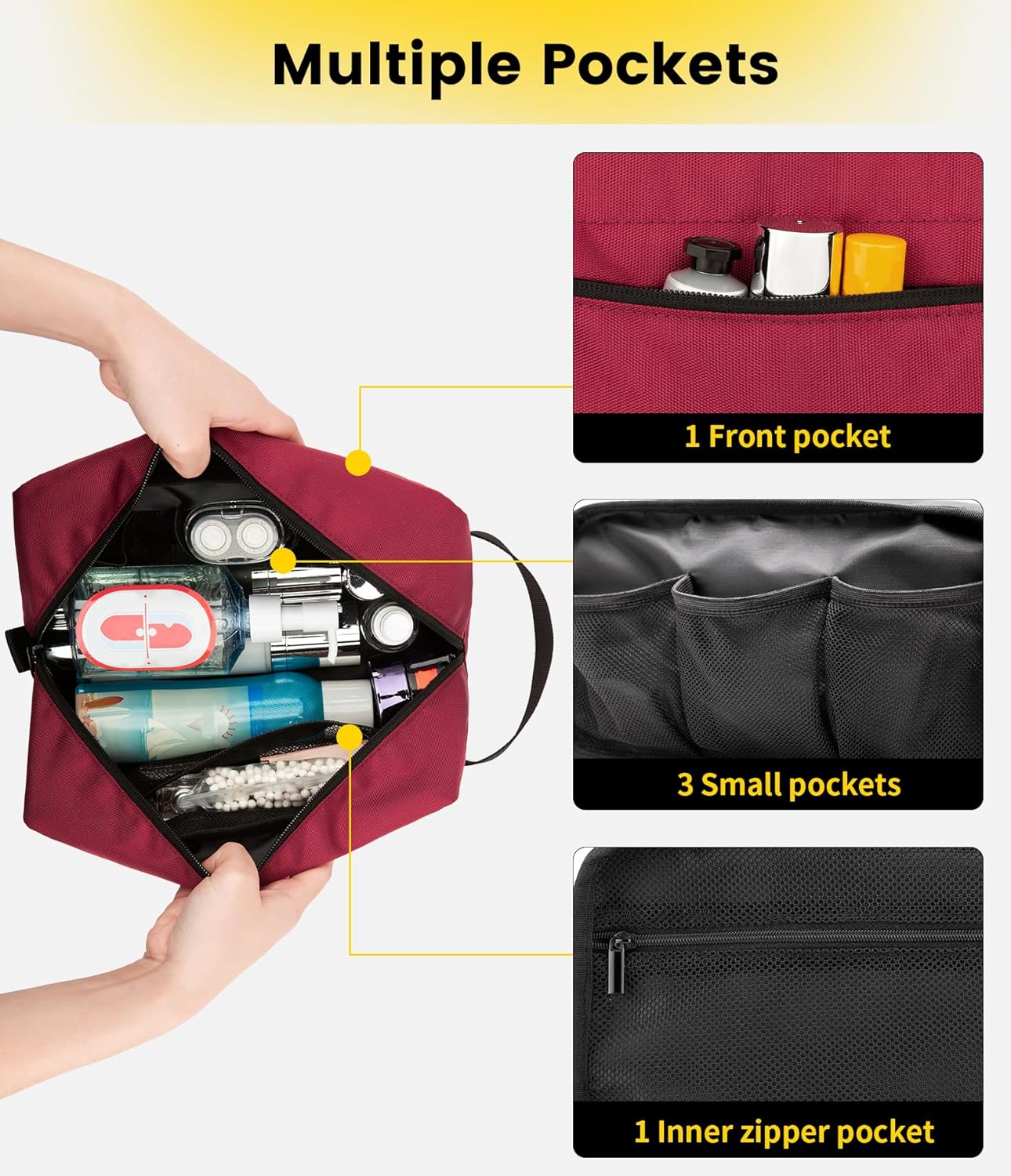 Vorspack Travel Toiletry Bag for Men - Hanging Toiletries Bag Water Resistant Travel Bag for