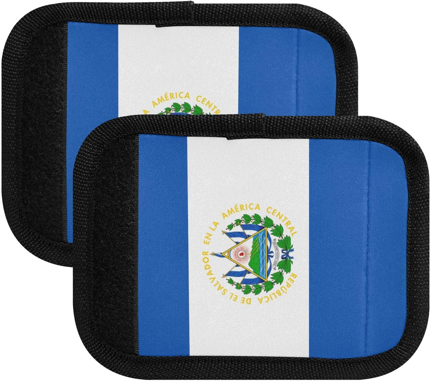 El Salvador Flag 2 Pack Luggage Handle Wrap for Suitcase Luggage Identifier Travel Tags Handle Protection Sleeve Cover