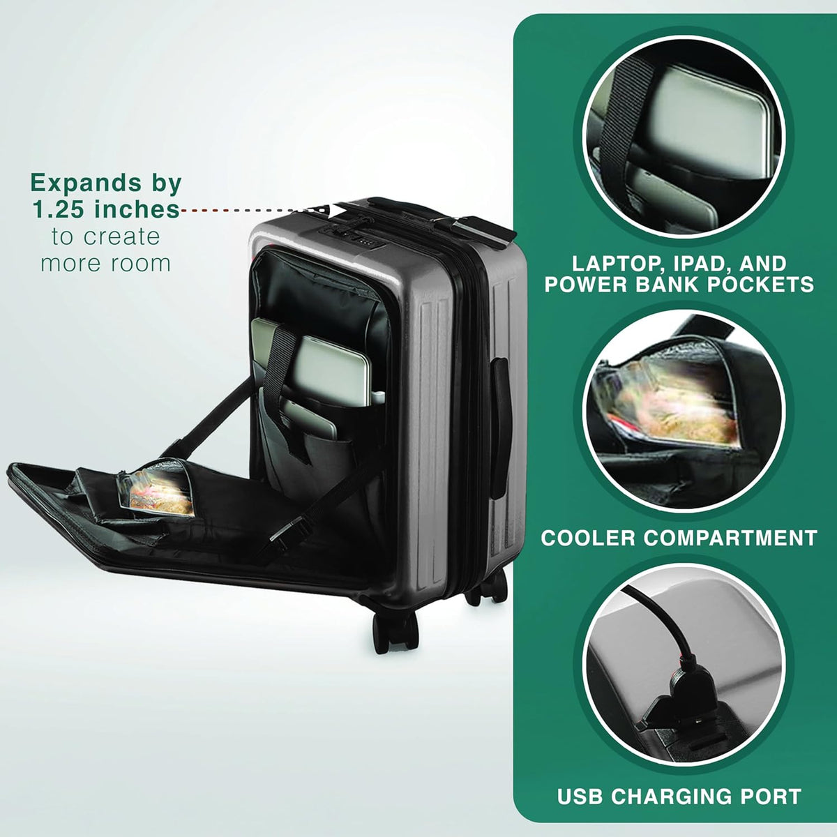 Luggage Sets 3 Piece, 22 Inch Carry on Luggage and 24 Inch Suitcases with Wheels Spinner, Durable