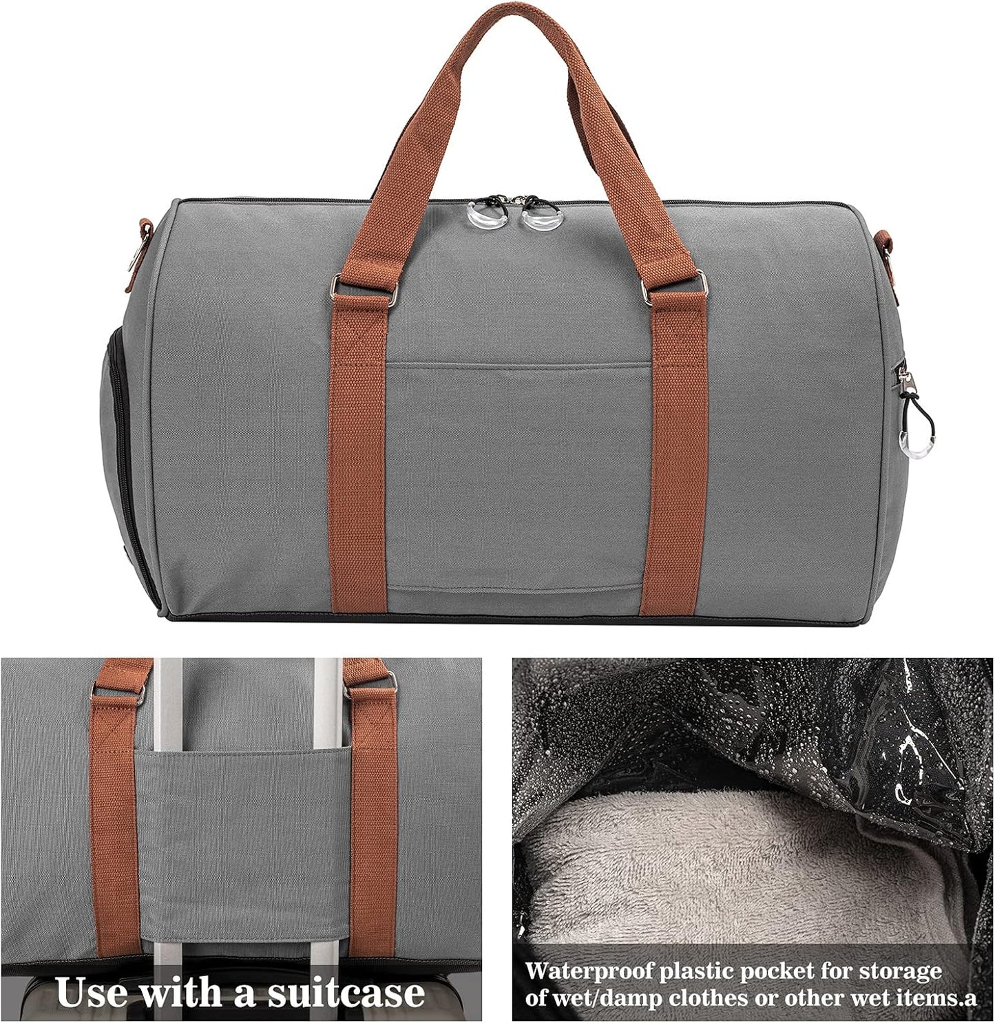 Kuston Sports Gym Bag with Shoe Compartment&Wet Pocket,Travel Duffel bag,Weekend Bag,Workout Bag