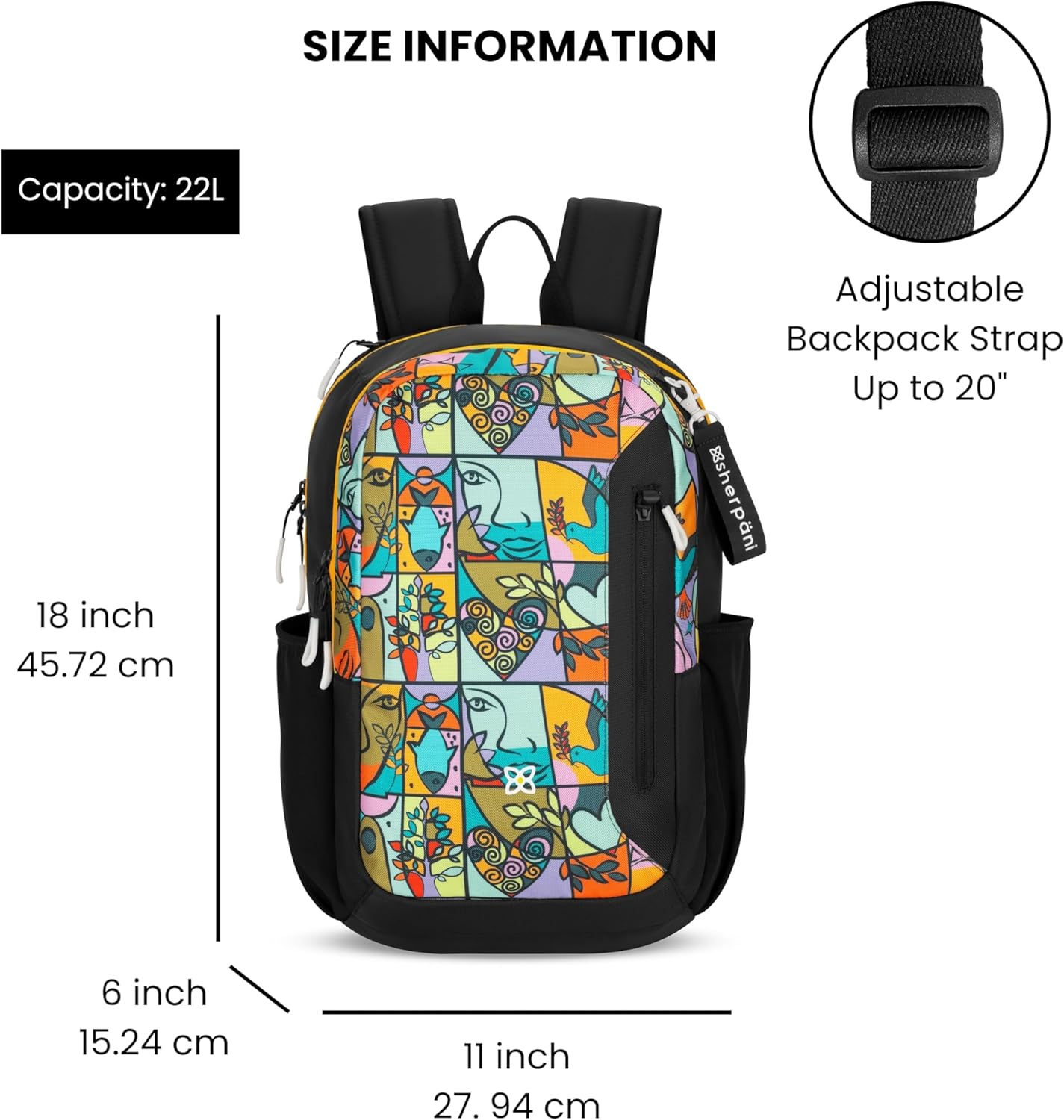 Sherpani Getaway, Casual Daypack Backpacks, Laptop Backpack, 22L Travel Backpack for Women, Travel Gift Bag, Fits 15'' Laptop, RFID Protection (Cloud9)