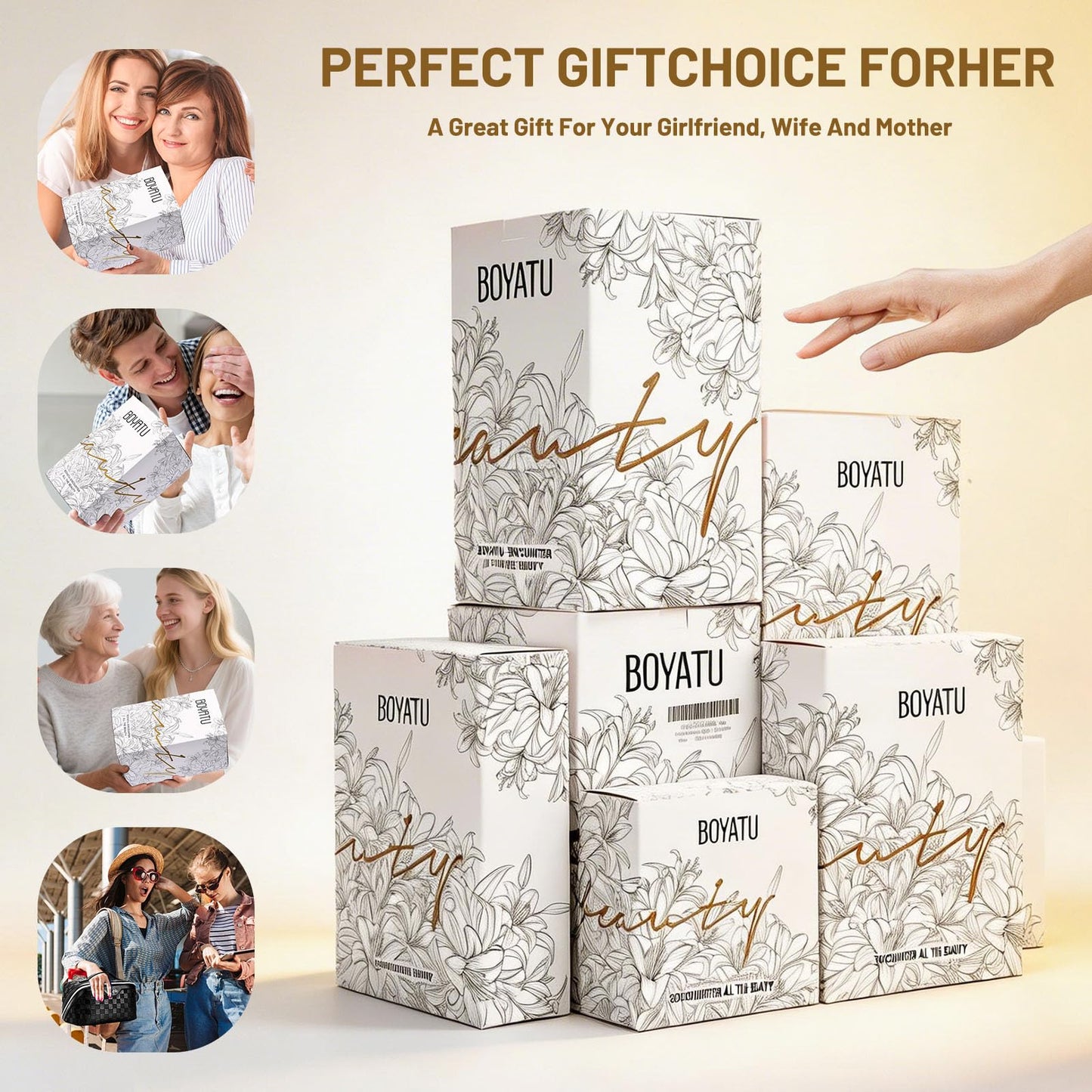 BOYATU Travel Makeup Bag Organizer: 180°Open-Flat 3 Pcs Make up Bags Set