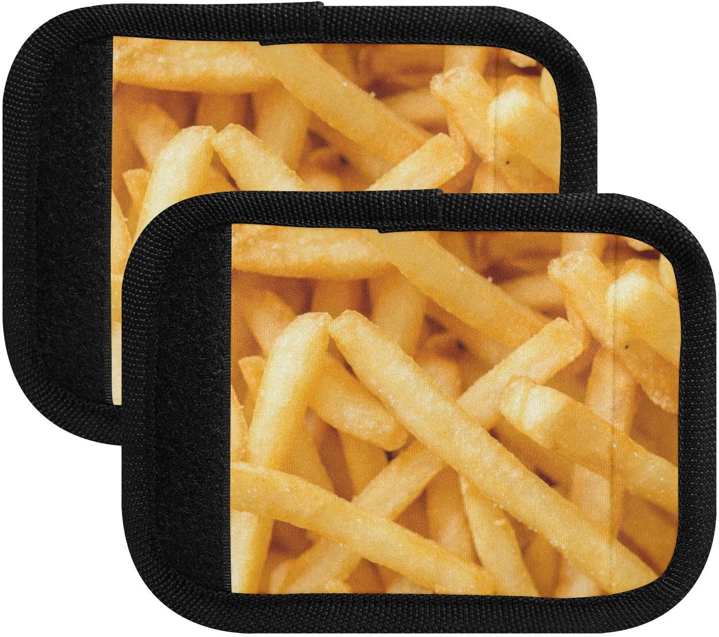 French Fries 2 Pack Luggage Handle Wrap for Suitcase Luggage Identifier Travel Tags Handle Protection Sleeve Cover