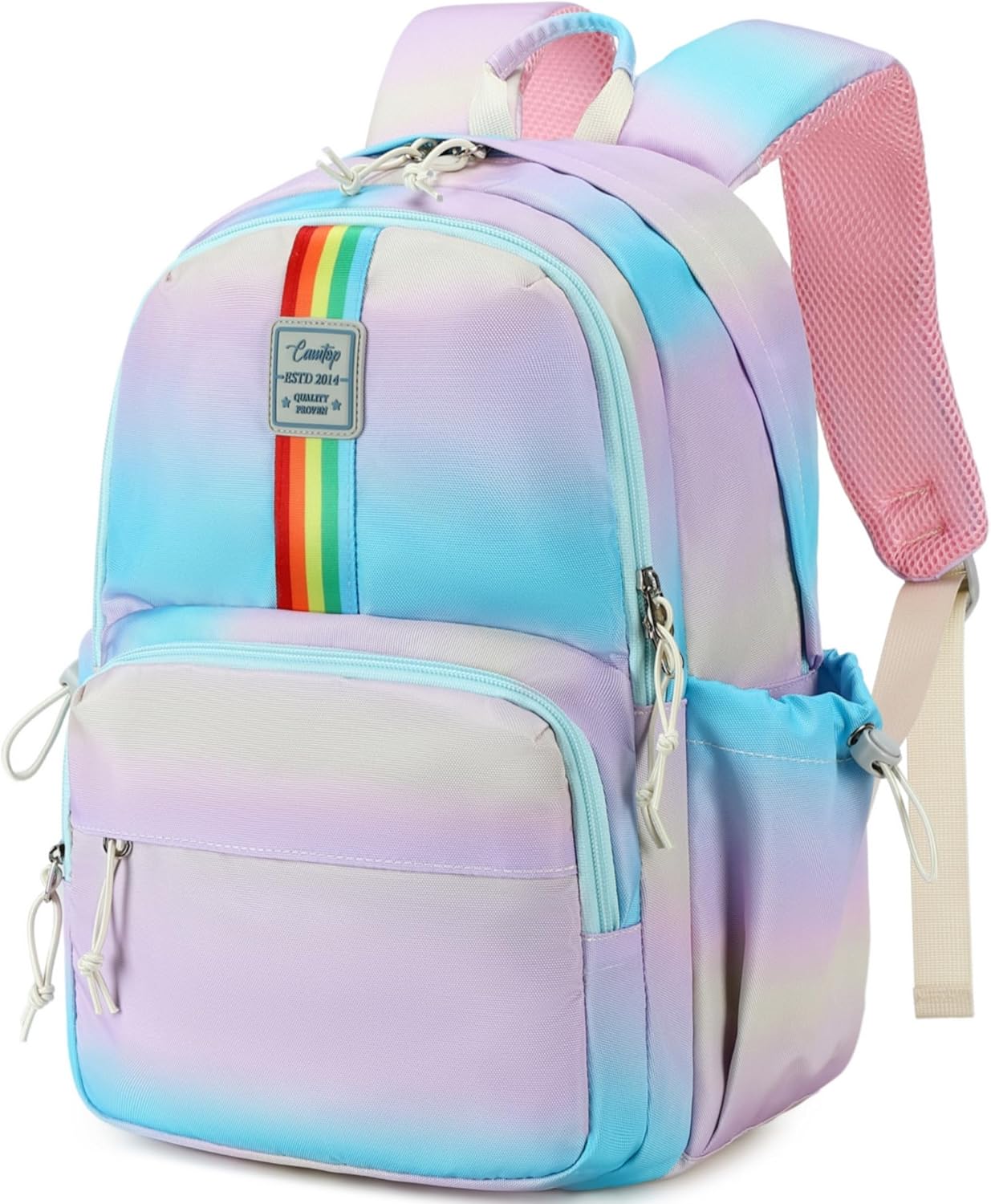 CAMTOP School Backpack for Girls, Kids Backpack for Elementary Middle Ages 8-10 Fit 15.6 Inch Laptop, Lightweight Travel Casual Daypack (Gradient)