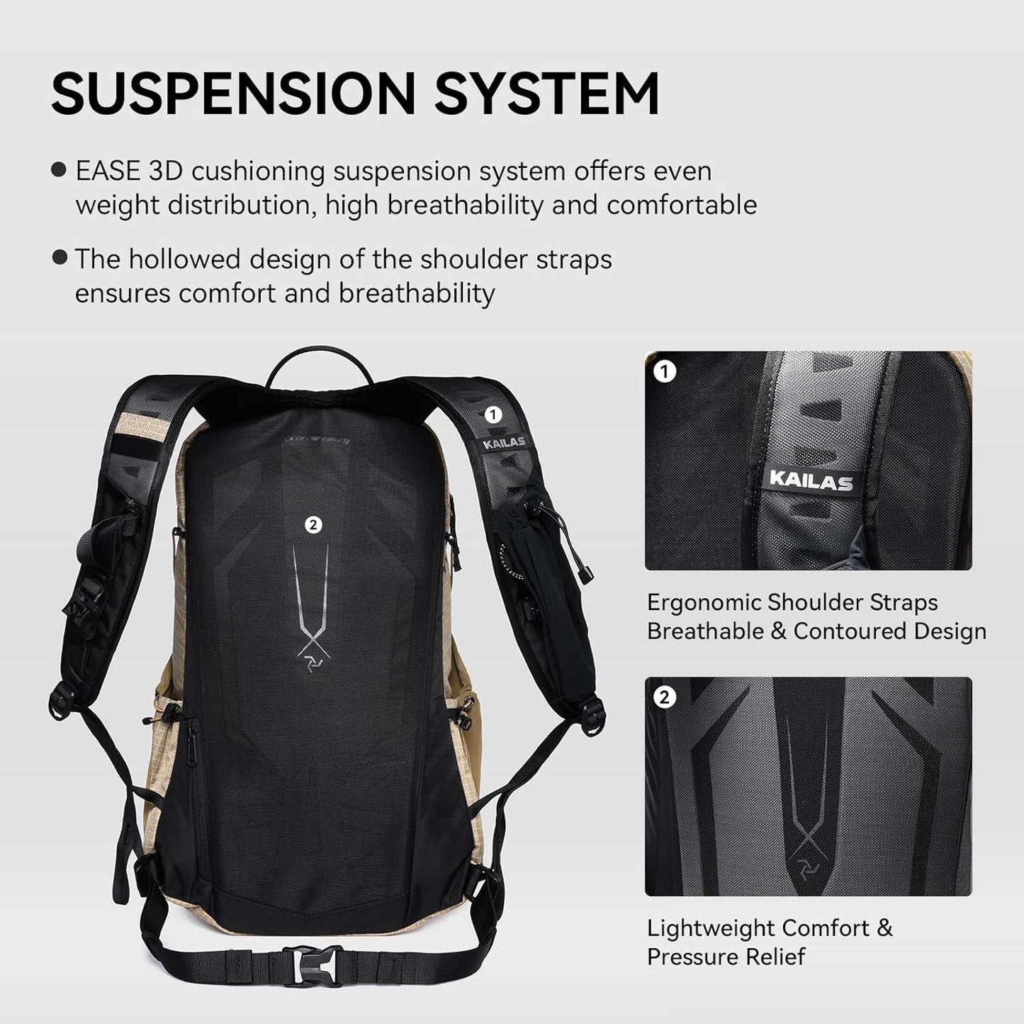 KAILAS Far Mountain16L Lightweight Hiking Backpack Trekking Daypack Small Backpacks Traveling Camping Sand