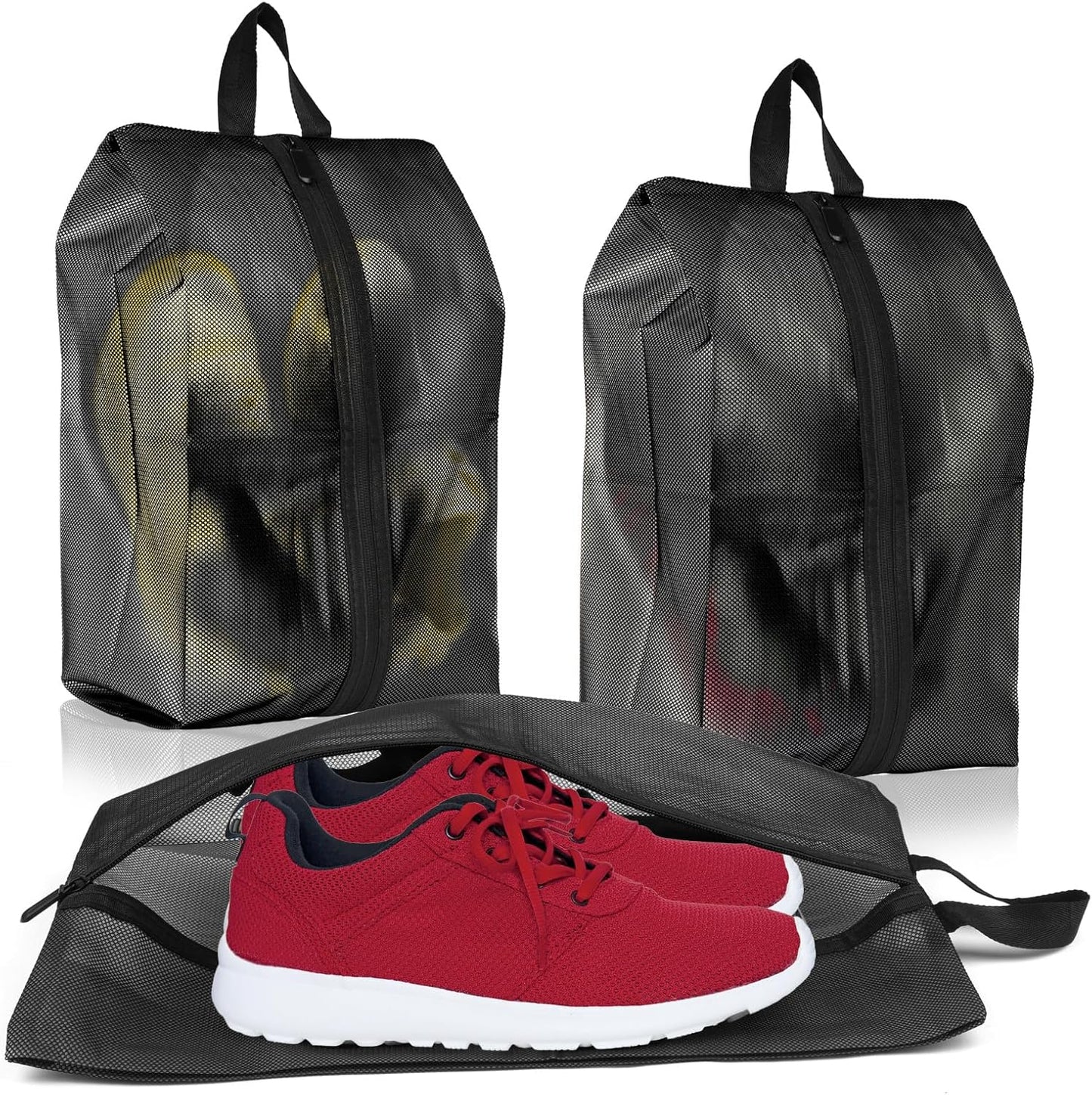 Shoe Bags for Travel, Set of 2 Pack Shoe Travel Bags for Packing, Large Waterproof Portable Travel Shoe Bag with Zipper Travel Gym Soccer Sneaker Golf Dance Essentials for Women and Men