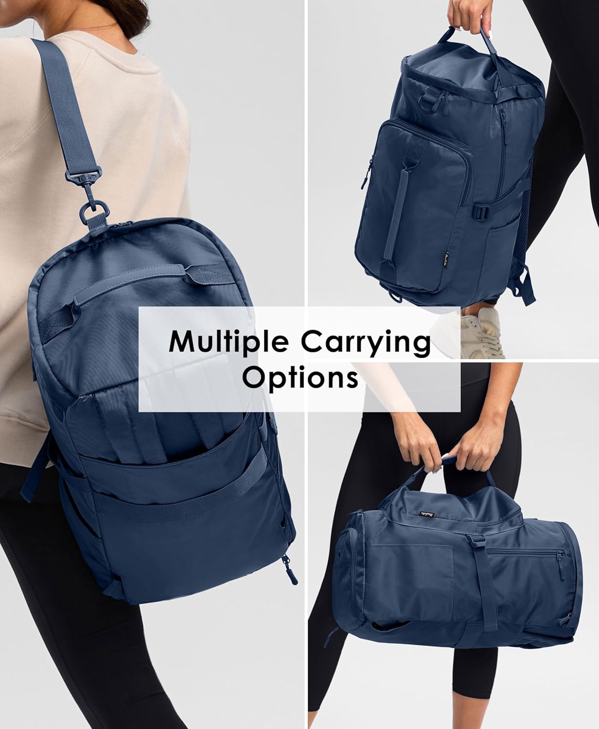 Gym Bag for Women with Shoe Compartment and Wet Pocket Convertible Gym Backpack workout Duffel Bag