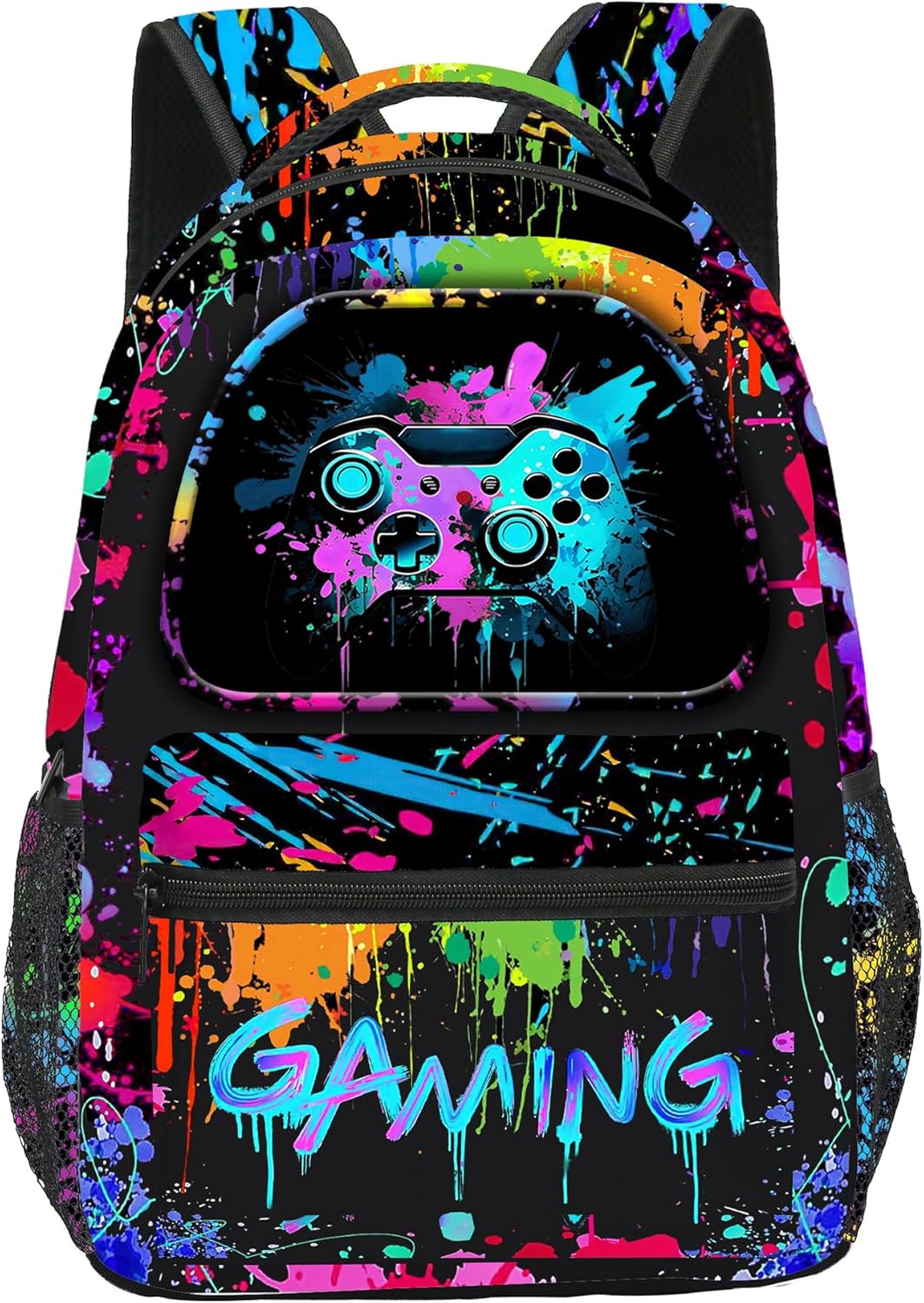 School Backpack for Boys Gamer Boys Backpack for Kids Children Teens Elementary Middle School Students Bookbag Ages 6-18 Video Game Bookbag Travel Back Pack (Gaming)