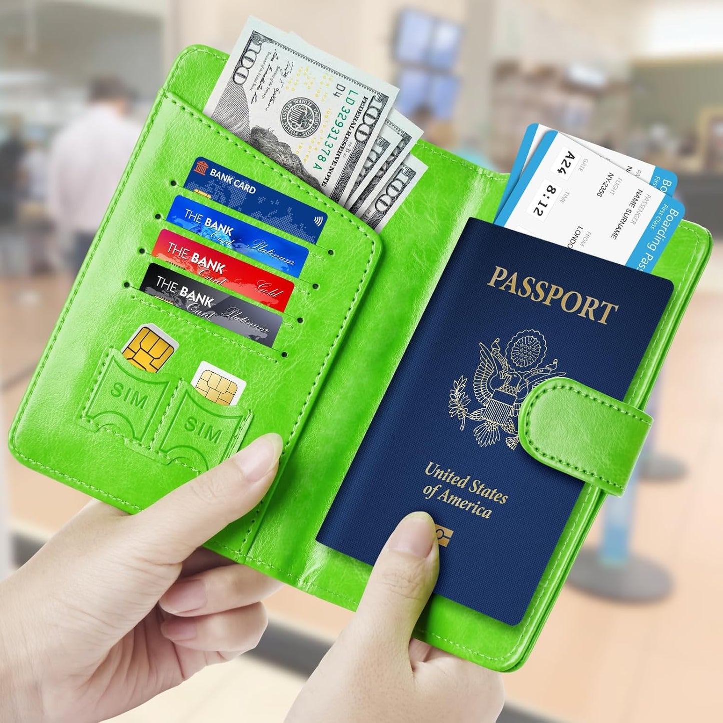 Herain Passport Holder for Travel Cruise Essentials, Passport Cover Wallet Case Women Men Family, RFID Passports Book Holders Travels Gifts Must Haves Accessories
