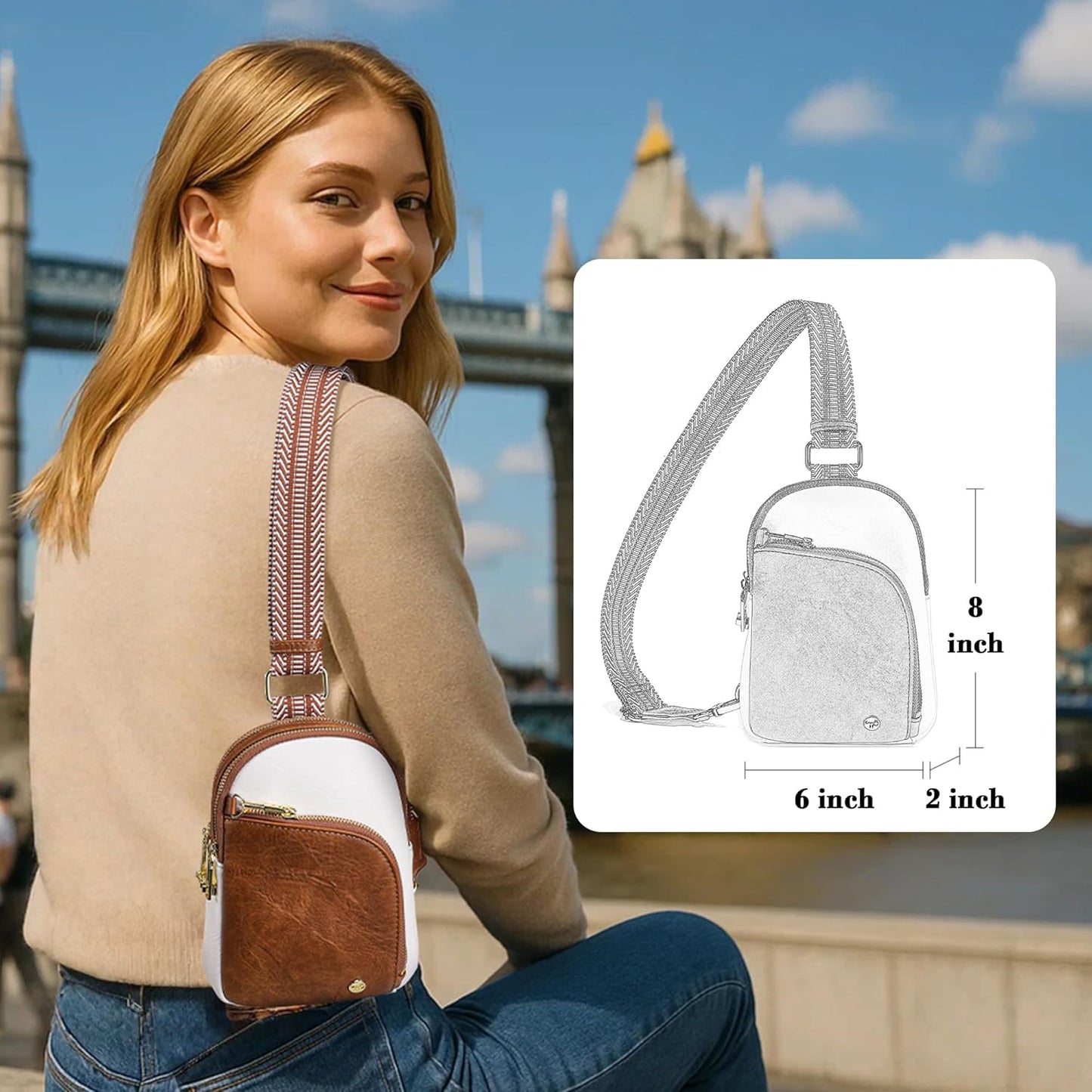 INICAT RFID Blocking Sling Bag Anti Theft Crossbody Bags for Women Travel Fanny Pack Cross Body for Woman Chest Bag