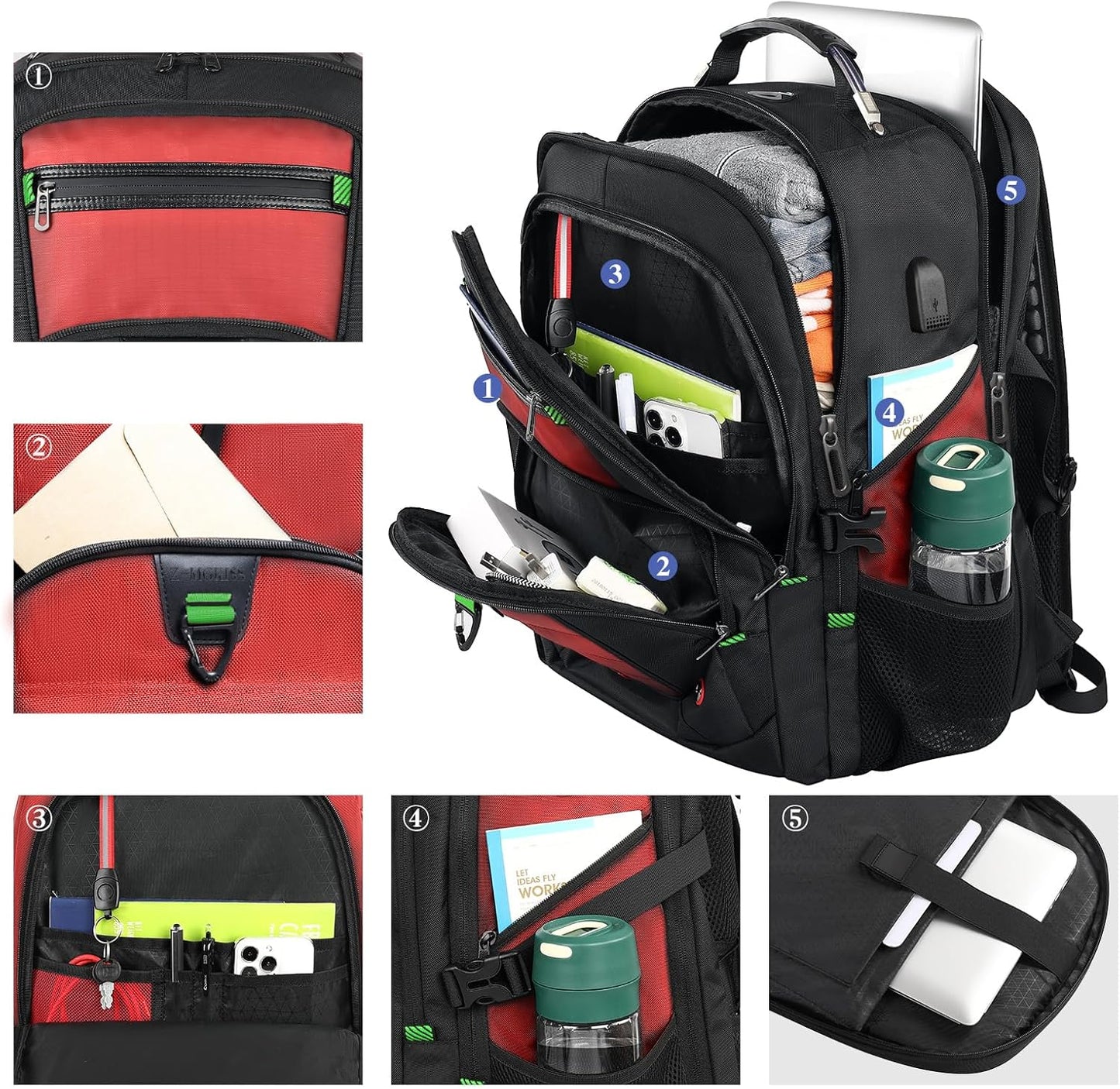 Z-MGKISS 18.4-19 Inch Extra Large Laptop Backpack, Travel Backpack for Men & Women, School Rucksack