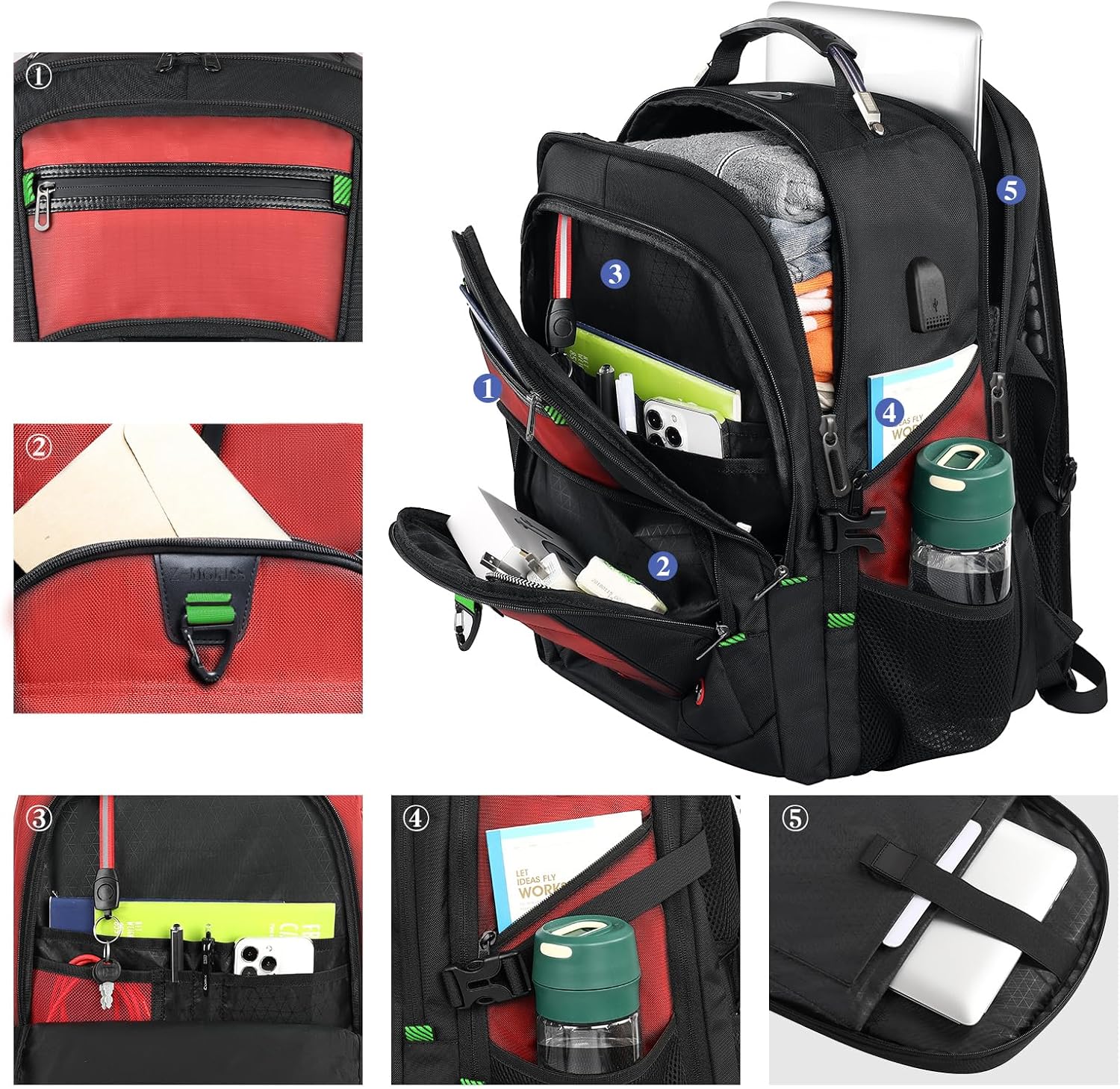 Z-MGKISS 18.4-19 Inch Extra Large Laptop Backpack, Travel Backpack for Men & Women, School Rucksack