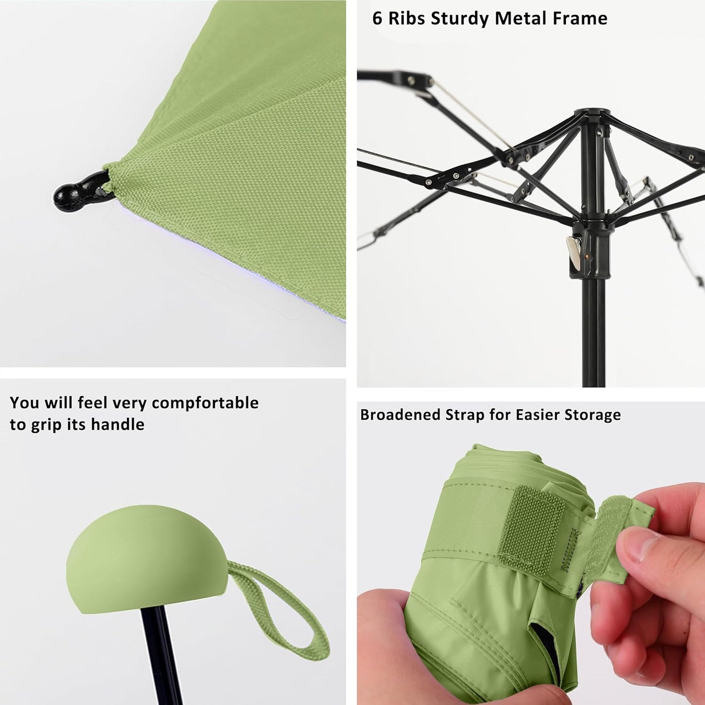BAODINI Travel Essentials Mini Umbrella for Purse With Case Small Compact UV Sun Protection