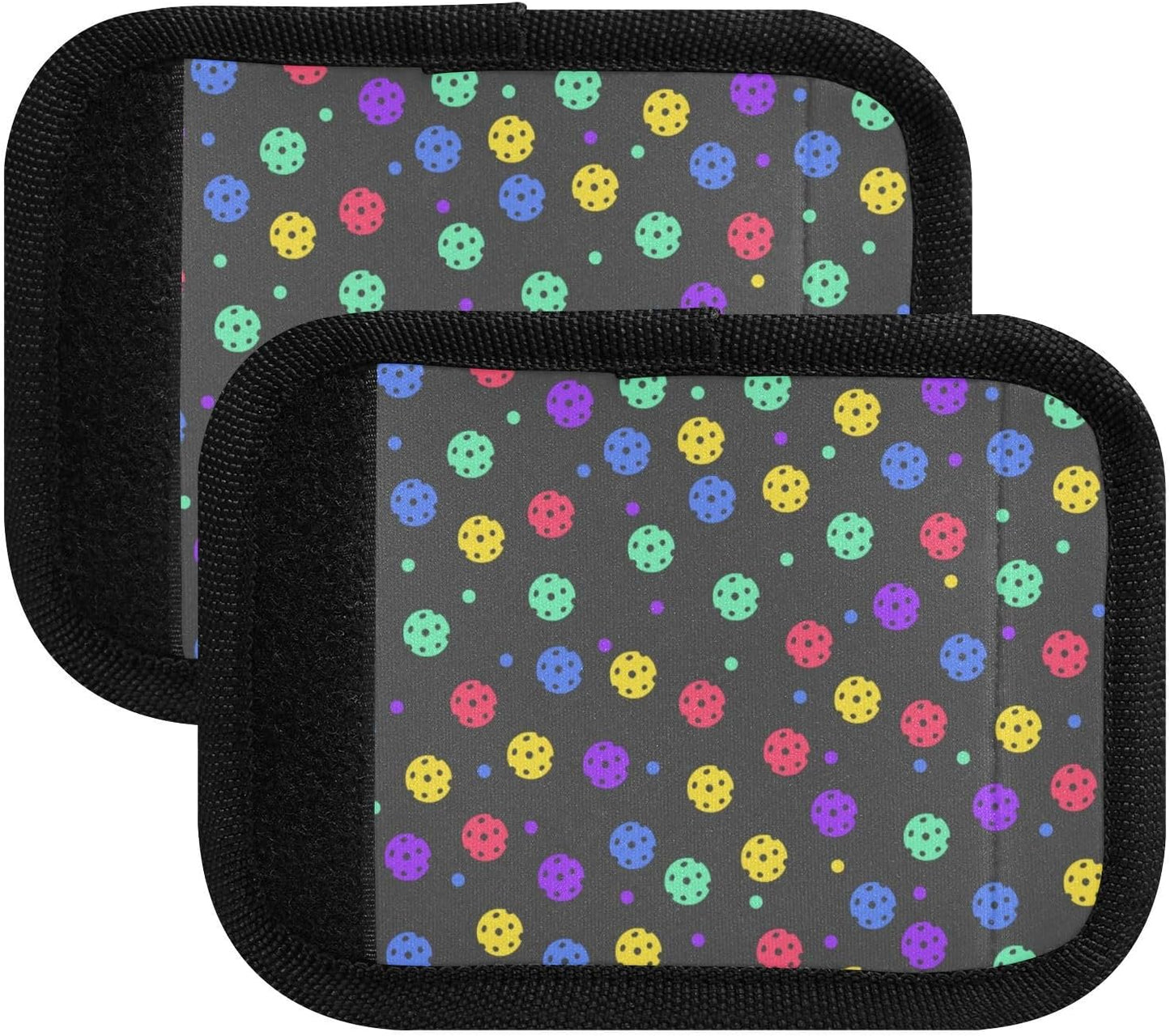 Colorful Pickleball 2 Pack Luggage Handle Wrap for Suitcase Luggage Identifier Travel Tags Handle Protection Sleeve Cover
