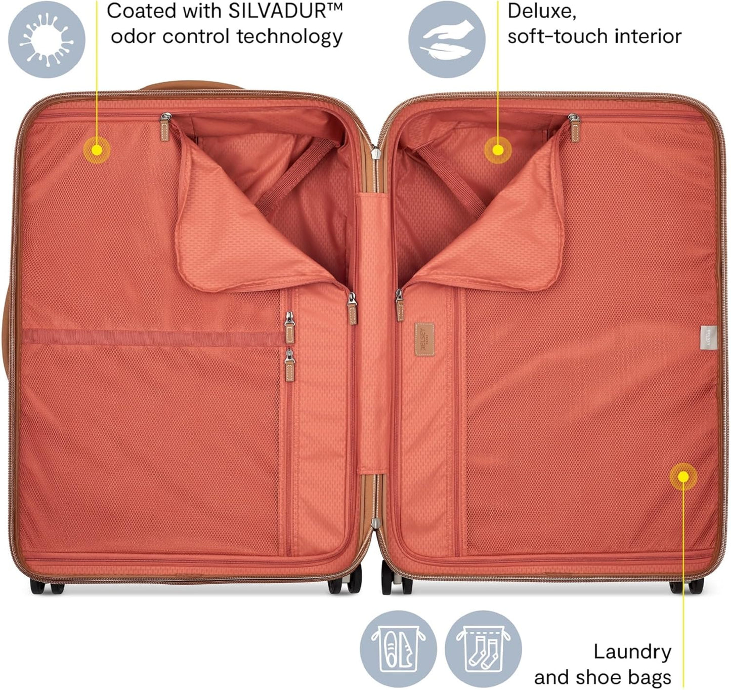 DELSEY PARIS Chatelet Air 2.0 Hardside Luggage with Spinner Wheels, Angora, Checked-Large 28 Inch