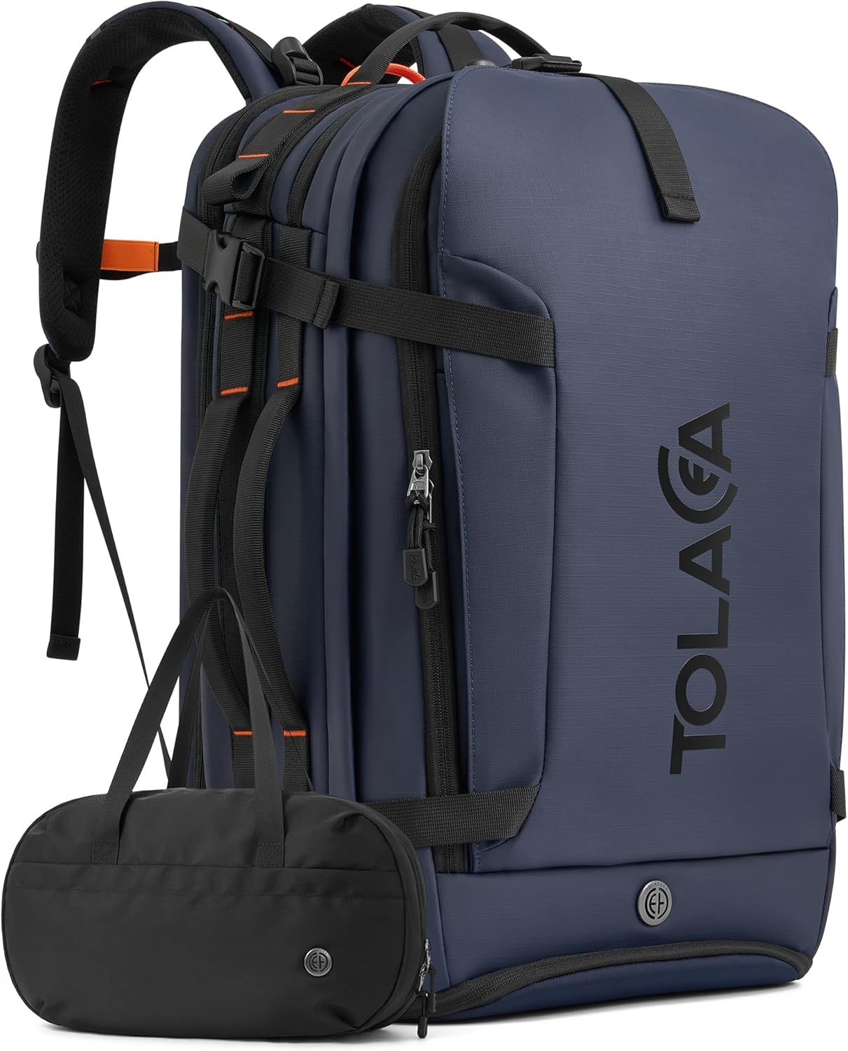 Tolaccea Travel Laptop Backpack, TSA Friendly Flight Approved Carry-on Business Rucksack Work Backpack with Extra Toiletry Bag, Dual Storage for 17.3" Laptop and 12.9" Tablet, 40-45L Expandable