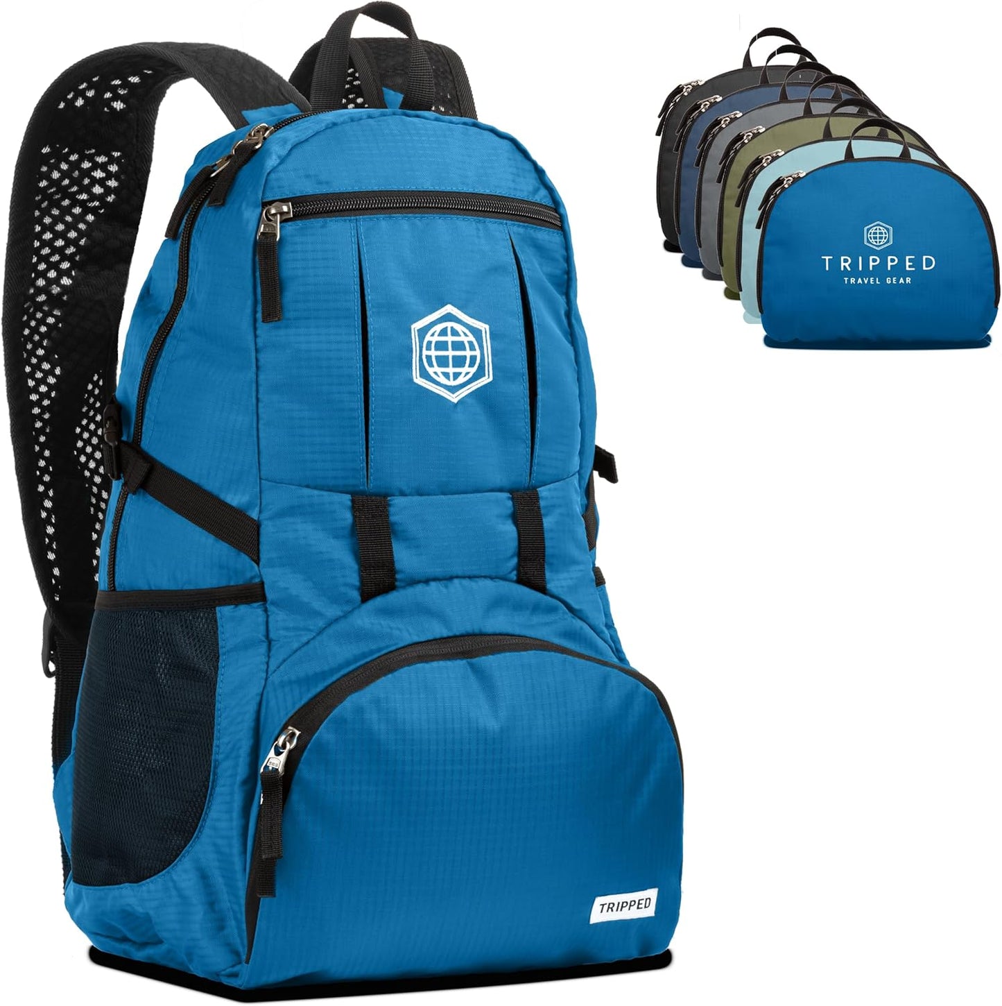 TRIPPED Travel Gear Traveling Backpack- Foldable Collapsible Lightweight Backpack for Travel (Light