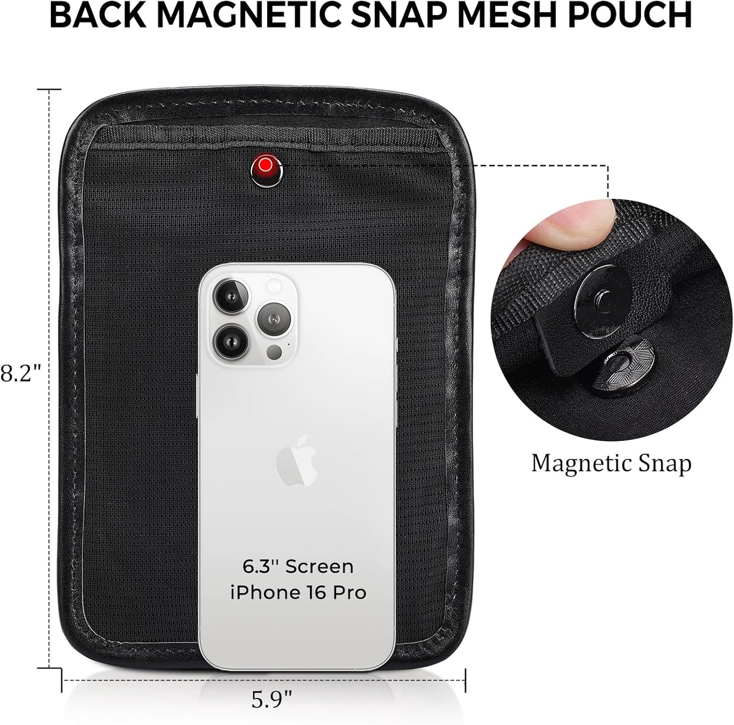 Polare Full Grain Leather Neck Wallet RFID Blocking Conceal Passport Holder Travel Pouch with AirTag Slot for Men