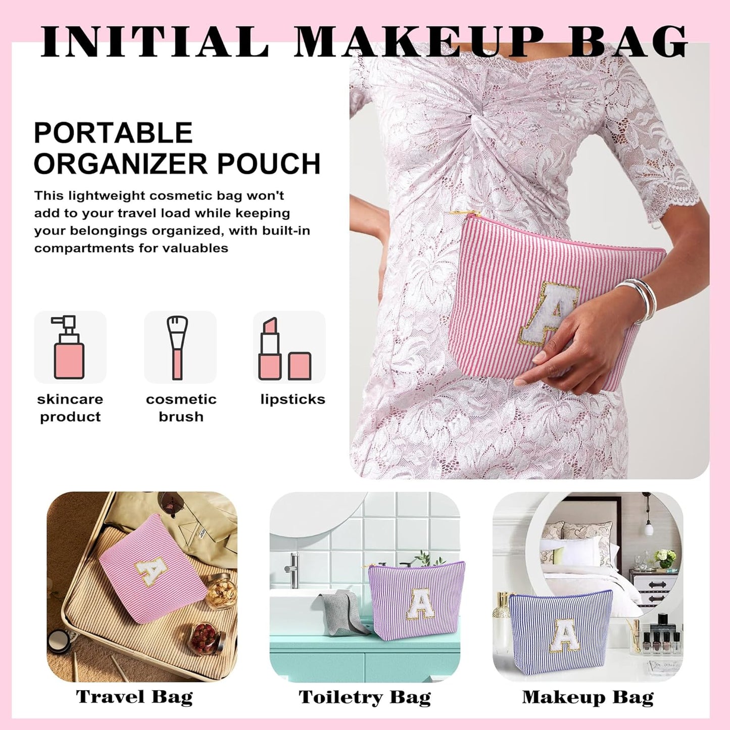 Christmas Gifts 2025 for Girls - Stocking Stuffers for Teen Girls Makeup Bag Set, 6 7 8 9 10 11 12