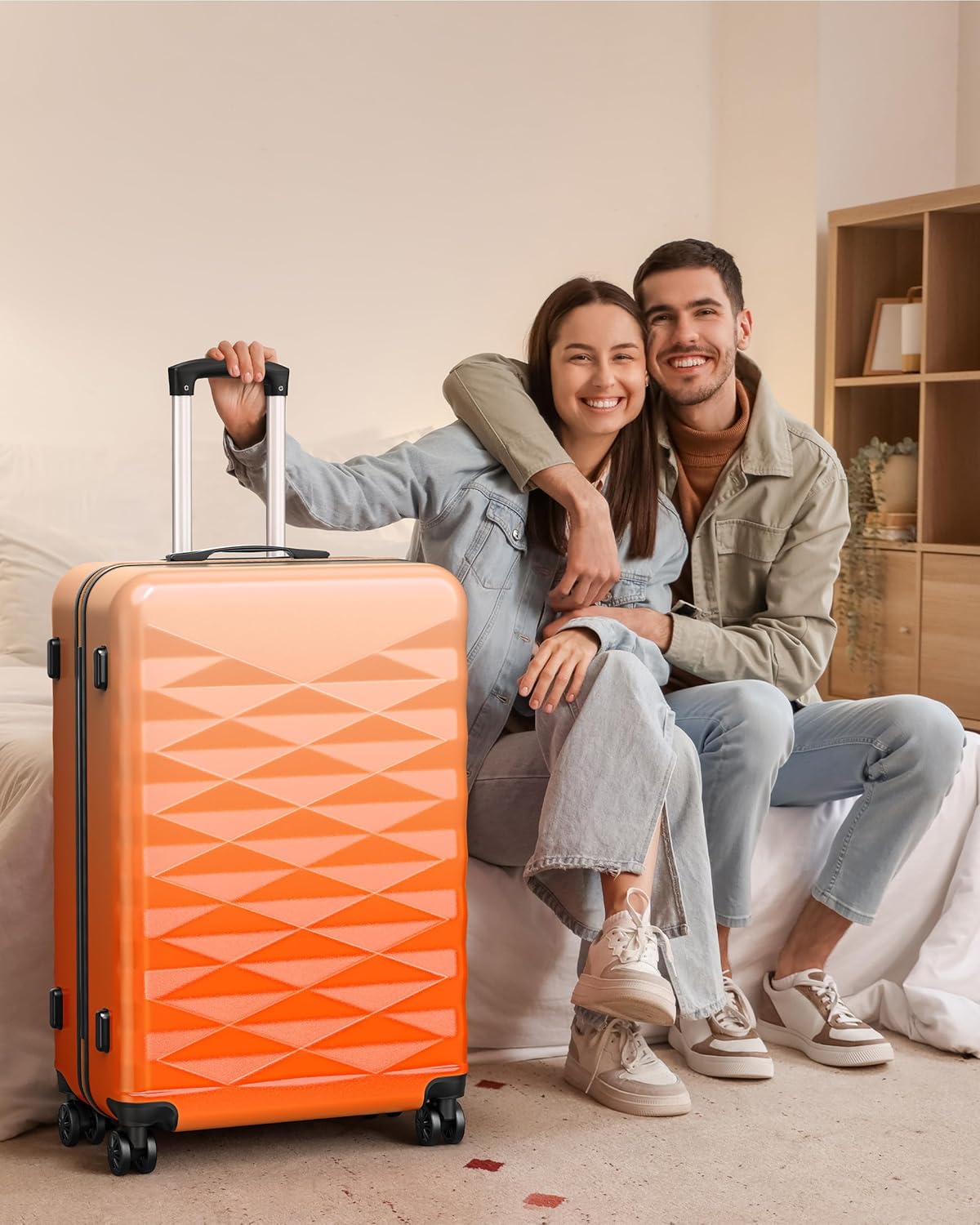 Suitour Carry on Suitcase Airline Approved, Hardside Lightweight Rolling Luggage for Women (20" Carry-on)