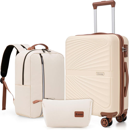 Luggage Sets 3 Piece, Suitcases with Wheels, ABS Hard Case Luggage with TSA Lock Spinner Wheels, Carry On Luggage Set (20inch)