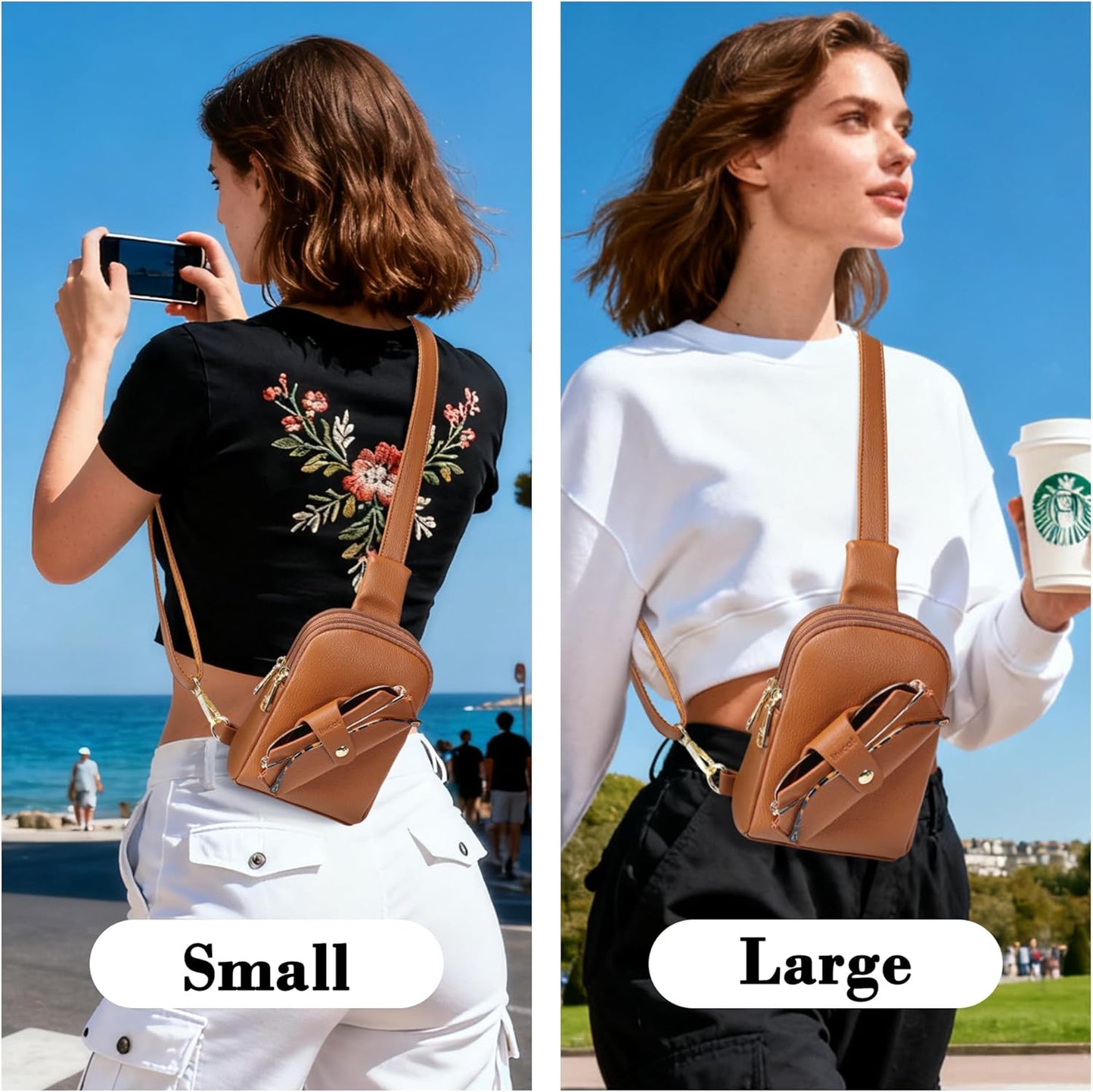 INICAT Travel Small Sling Bag Faux Leather Crossbody Bags Women Cross Body Bag Purses for Woman