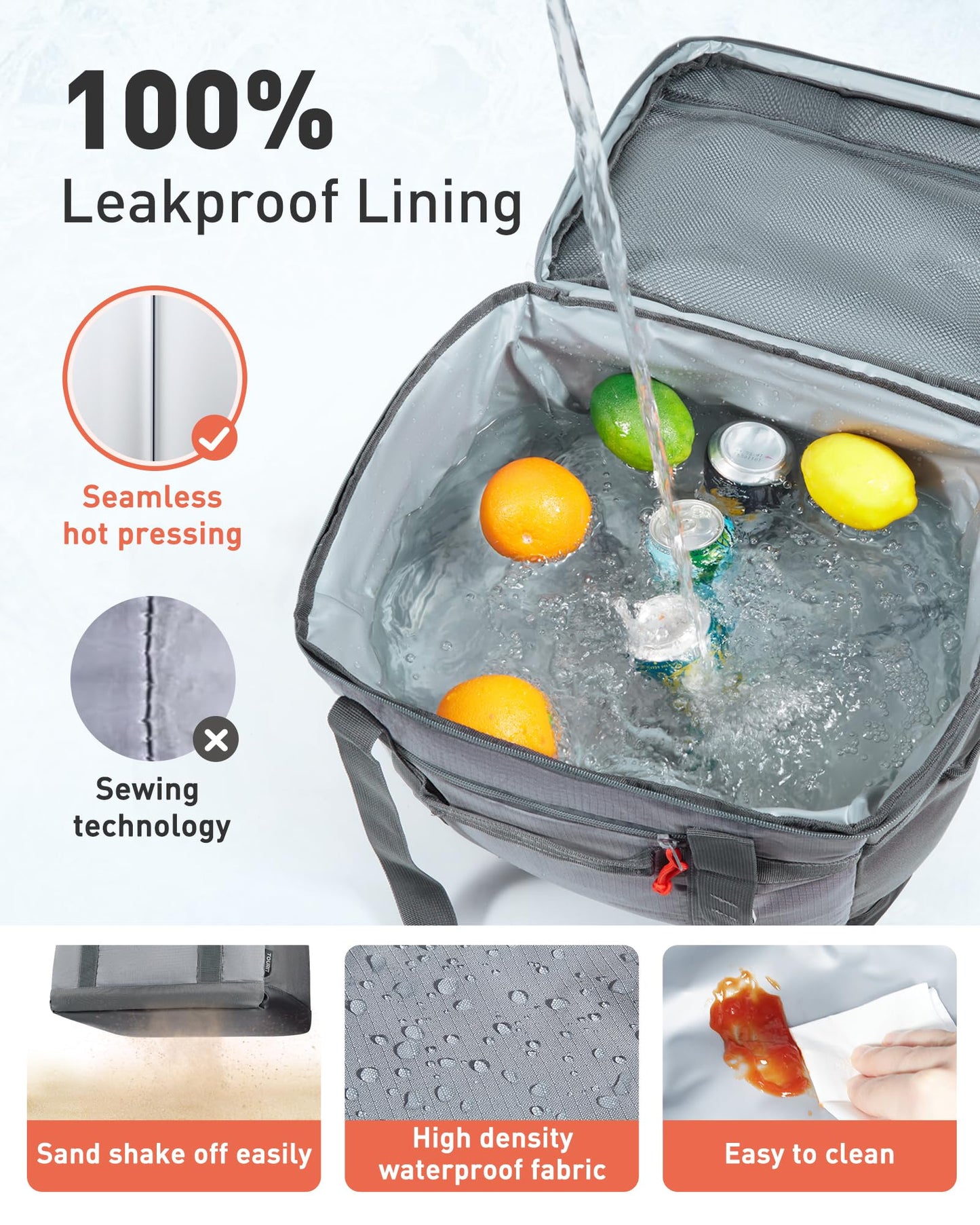TOURIT Soft Sided Cooler Bag 30/48/60Can, Collapsible & Leakproof Ice Chest
