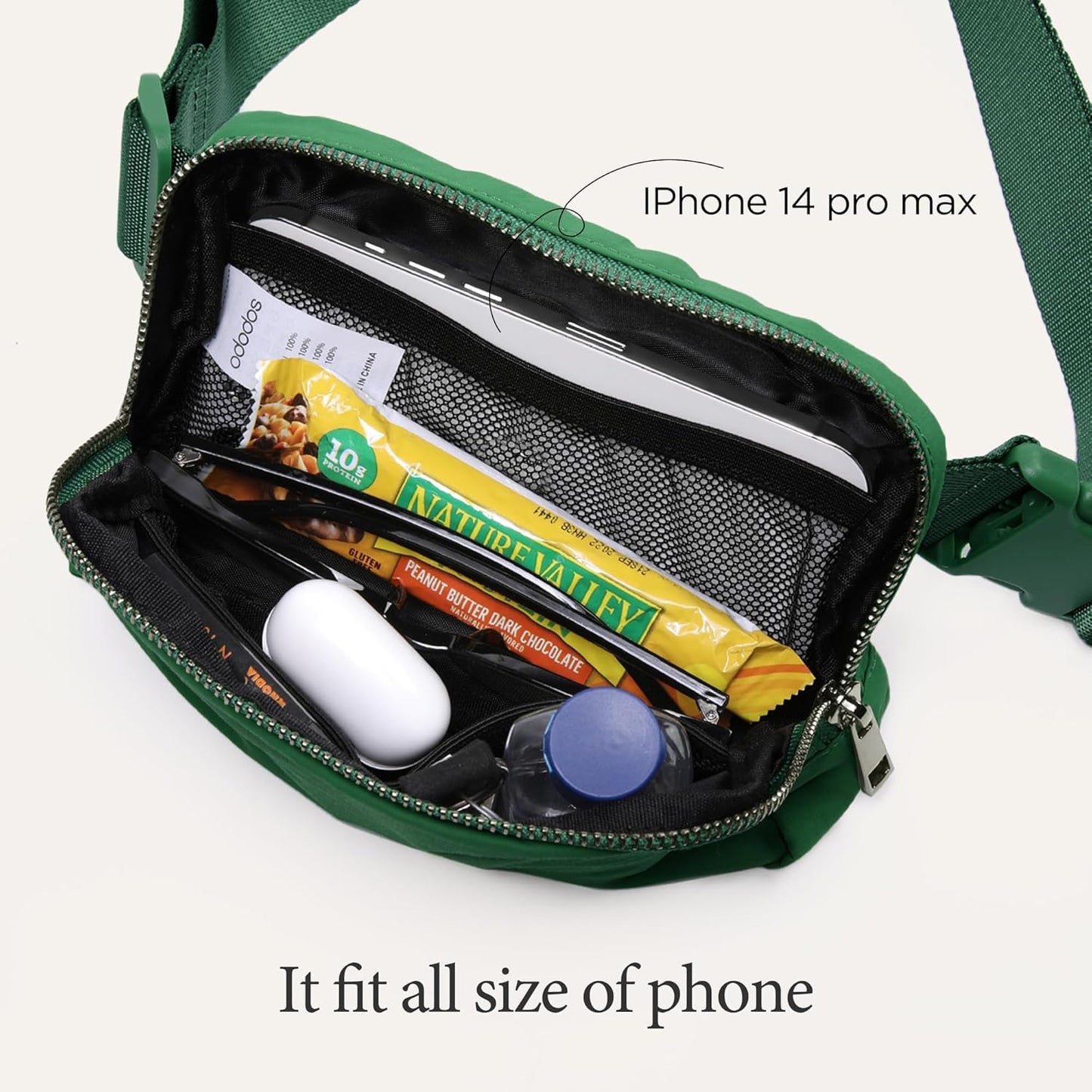 ODODOS Unisex Mini Belt Bag with Adjustable Strap Small Fanny Pack for Workout Running Traveling Hiking, Forest
