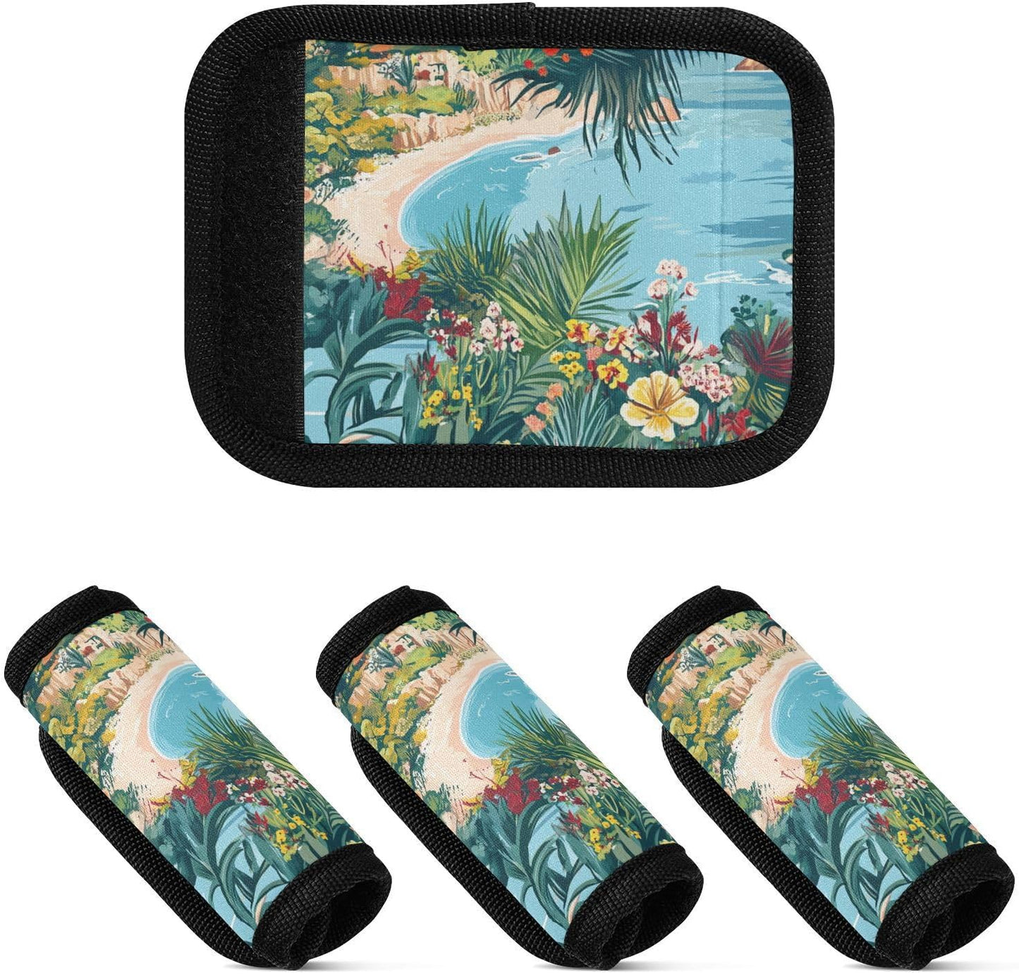 Coastline Hibiscus 2 Pack Luggage Handle Wraps Covers for Suitcase Identifiers Bag Tags Travel Accessories