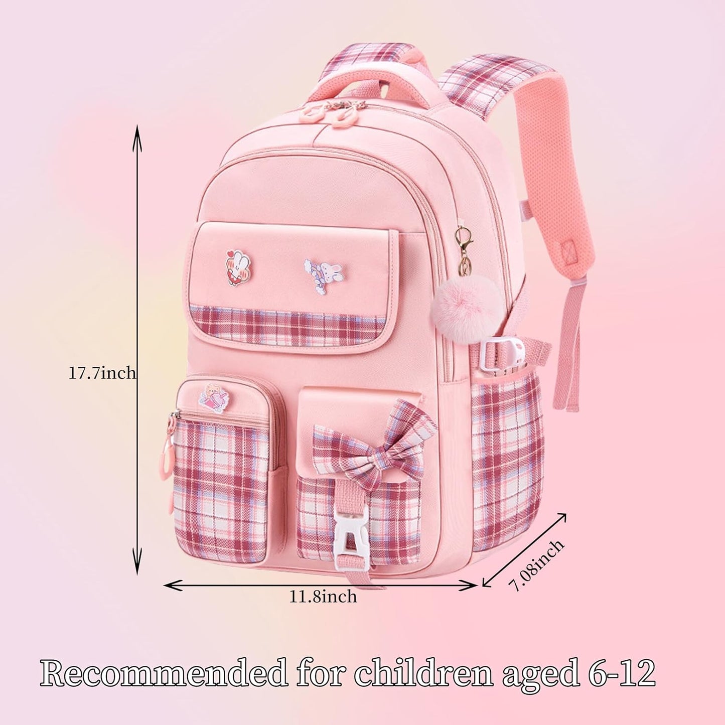 Girls Backpack Kids Backpack for Girls School Kawaii Bookbag Book Bag for Elementary Primary School