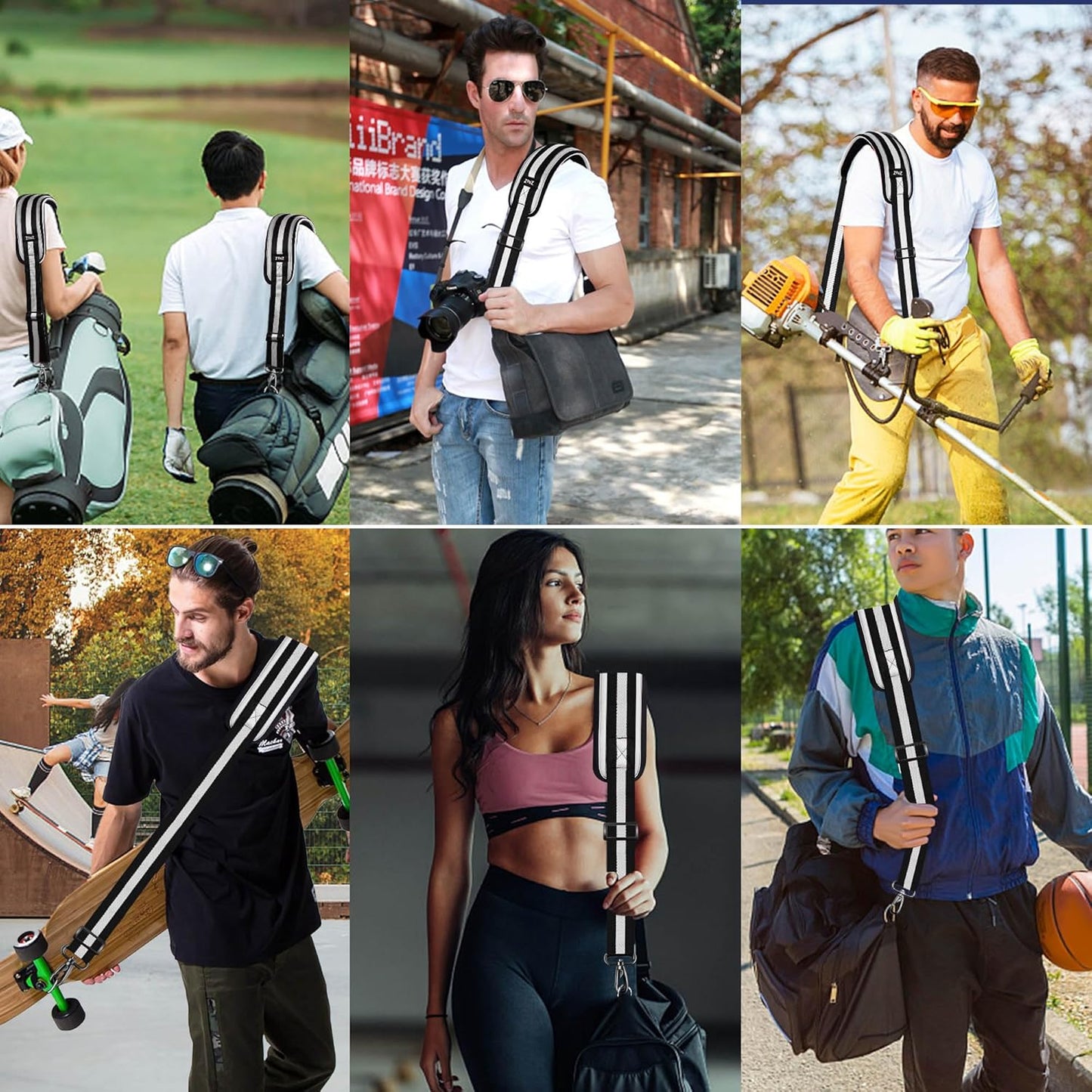ZINZ 79.5" Universal Bag Strap with Ultra-Thick Fixed Breathable Pad Adjustable Heavy-Duty Shoulder