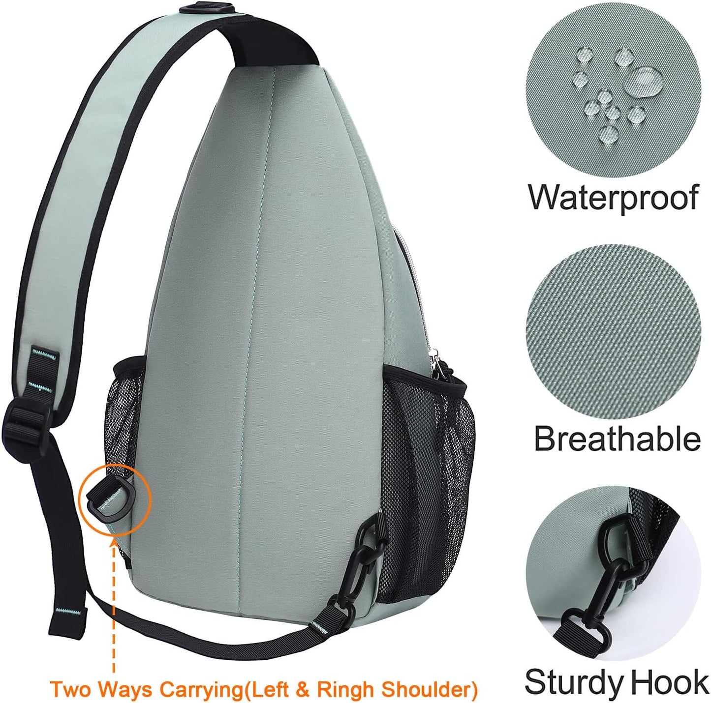 MOSISO Sling Backpack, Multipurpose Crossbody Shoulder Bag Travel Hiking Daypack