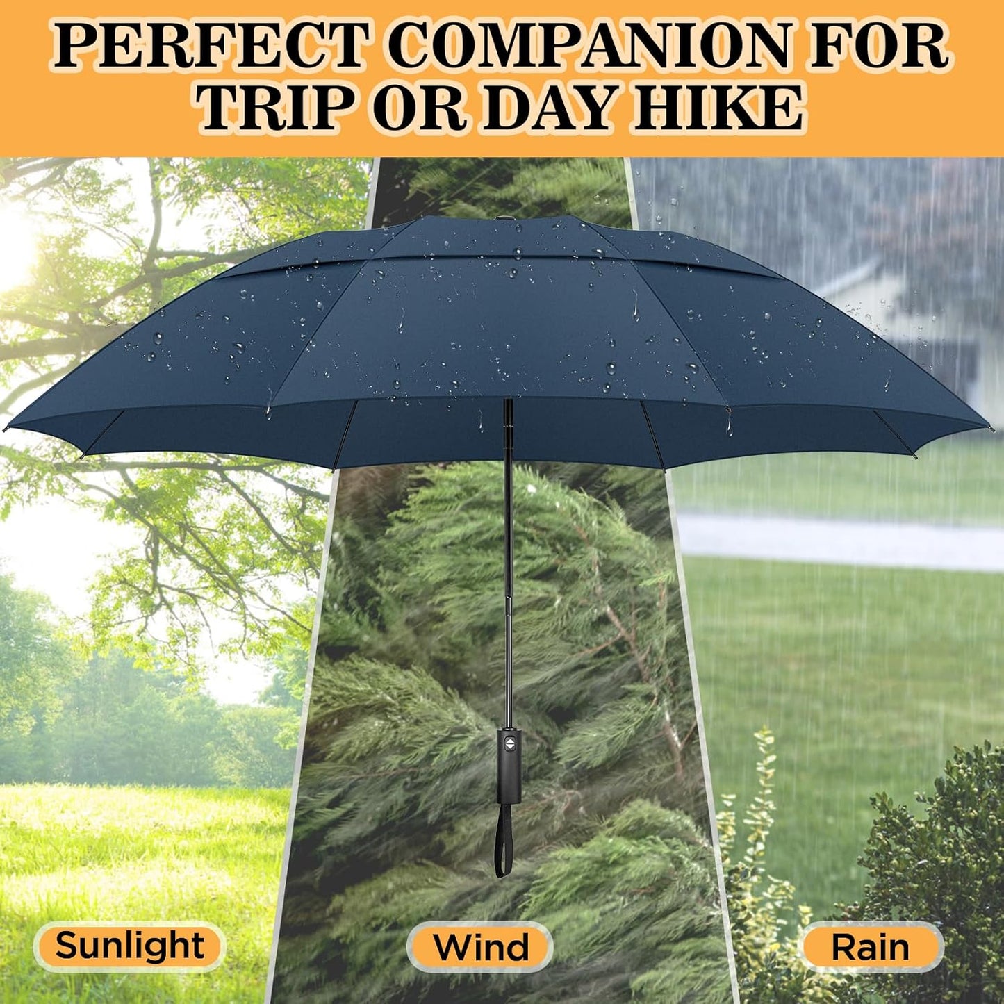 ZOMAKE Compact Golf Umbrella 42/54/62 Inch,Large Golf Umbrellas Windproof Automatic Open Portable Collapsible Travel Umbrella for Men Women