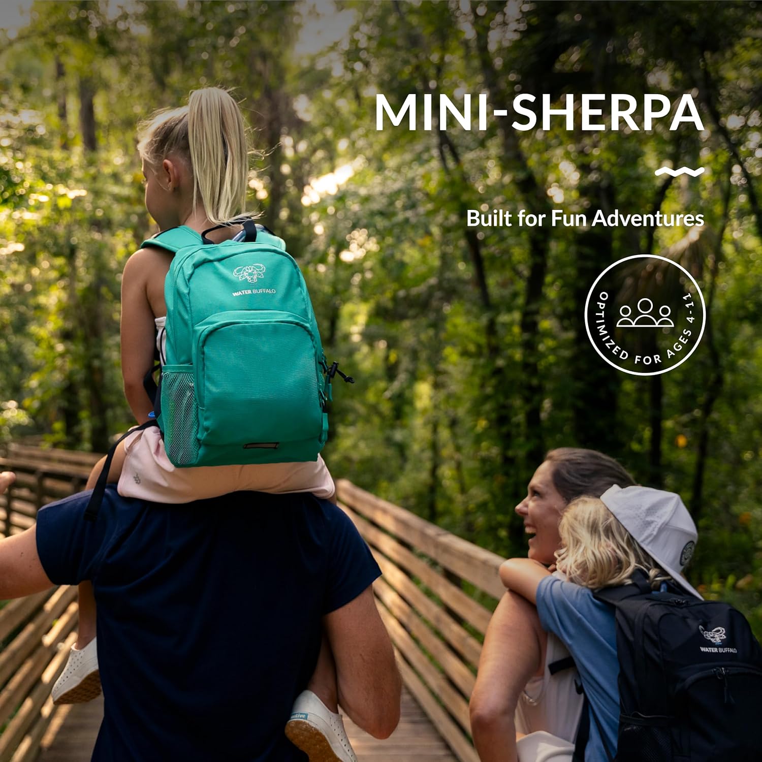 Water Buffalo Mini Sherpa Kids Hiking Backpack & Hydration Backpack, with 1.5L Bladder, Adjustable