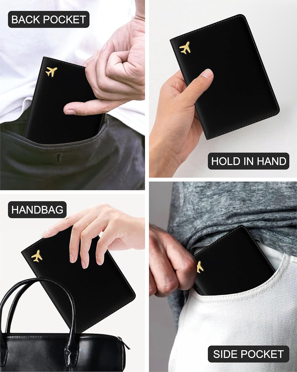 PU Leather Passport Holder Covers Case, Waterproof Rfid Blocking Travel Wallet Passport