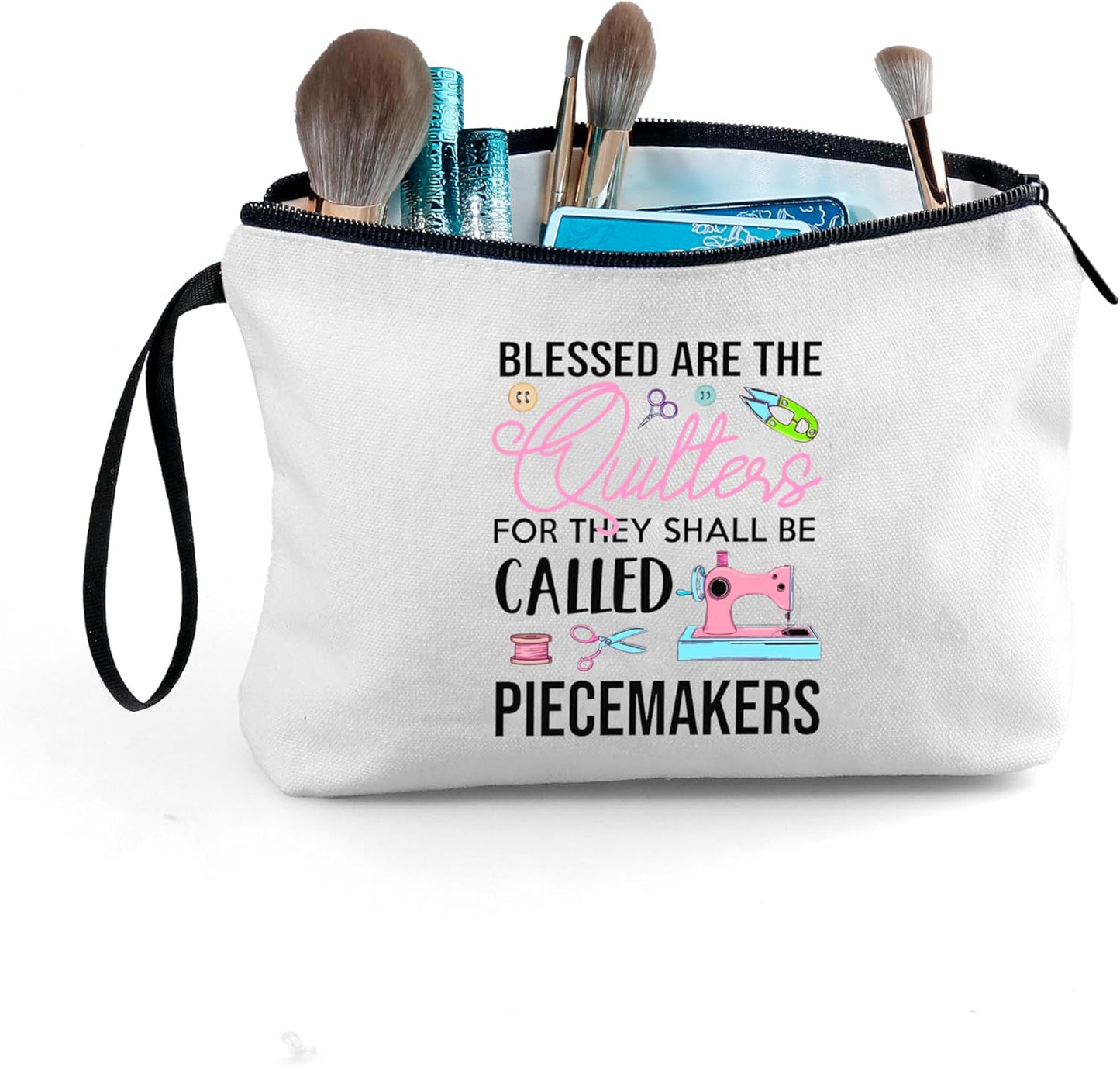 Quilting Sewing Gifts for Women Friend Female Coworker Sister Lovers Enthusiasts Sewers Seamstress Accessories Makeup Cosmetic Bag