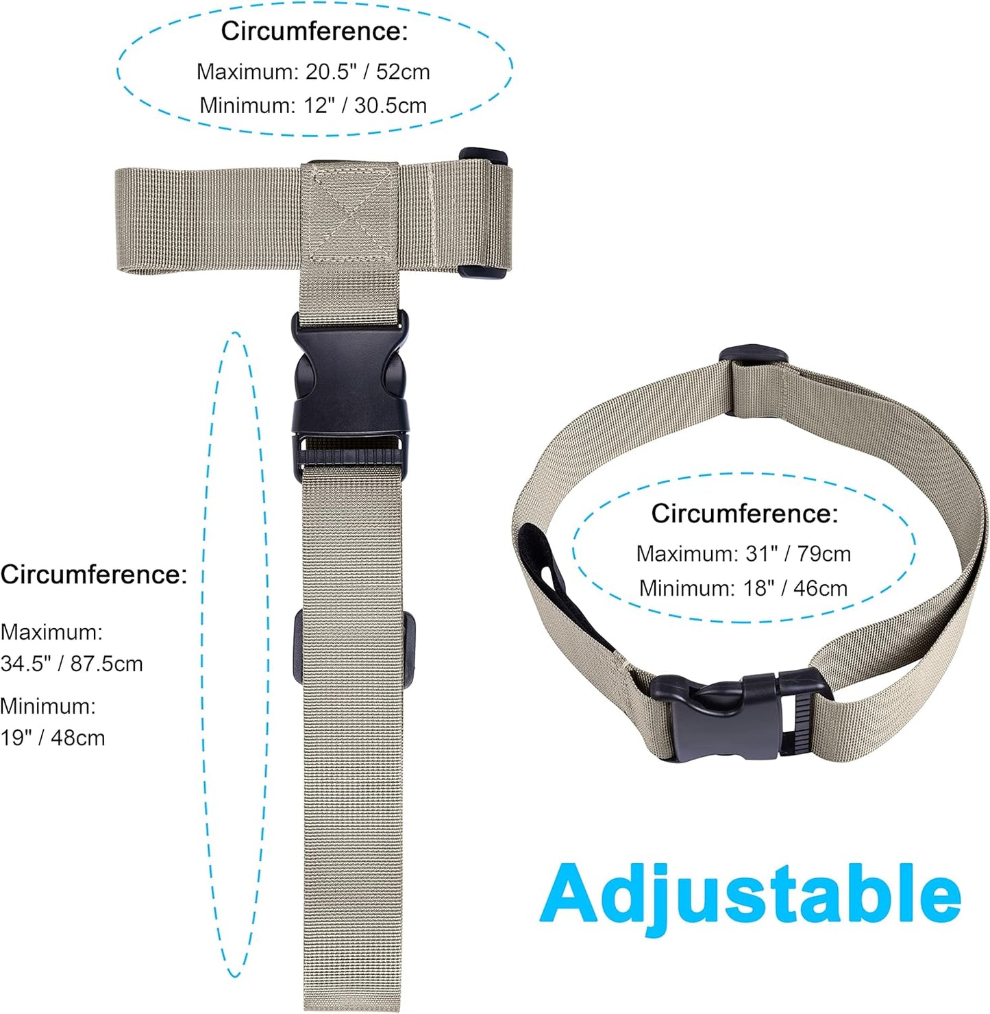 Wisdompro 2 Pcs Add a Bag Luggage Strap, Heavy Duty Adjustable Suitcase Belt Travel Attachment