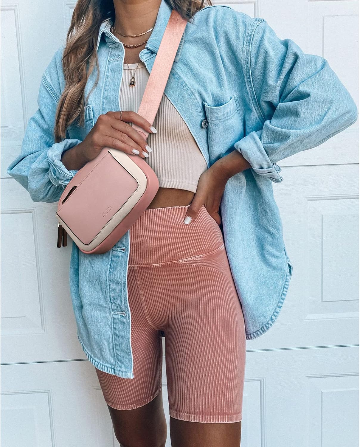 CLUCI Belt Bag for Women, Mini Everywhere Crossbody Waist Bag Adjustable Strap, Vegan Leather Women's Fanny Pack
