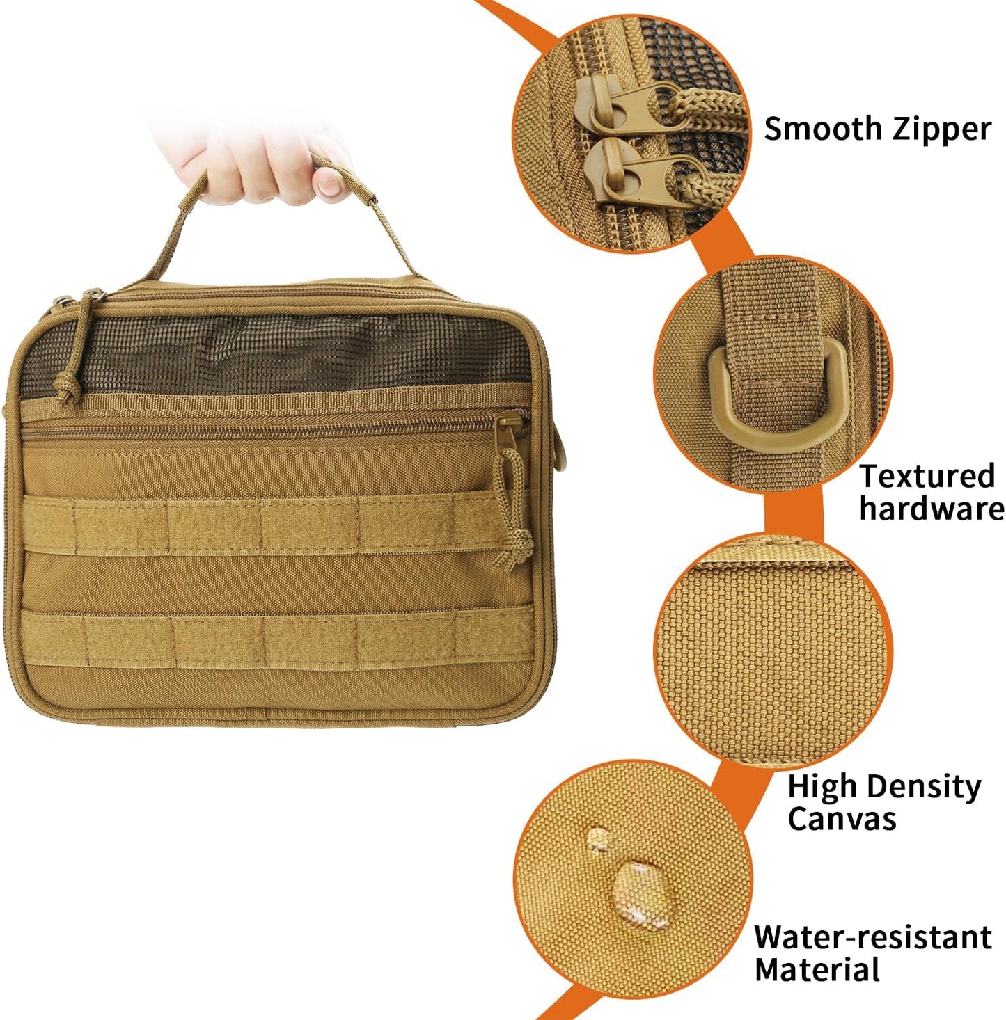SMONT Tactical Toiletry Bag for Men, 9.5" Hanging Dopp Kit Shaving Hygiene Bag for Traveling Bathroom