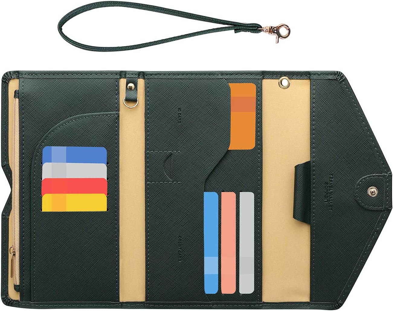ZOPPEN Passport Holder Women Travel Wallet (Ver.5) for Women Rfid Blocking Passport Cover Case Document Organizer Wrist Strap