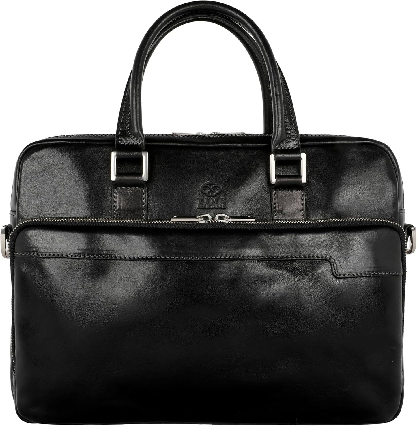Time Resistance Leather Briefcase - Italian Handmade Leather Laptop Bag - Briefcase for Men and Women - Computer Bag