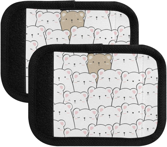 2 PC Luggage Handle Wrap Luggage Handle Covers Tags for Suitcase Bags Travel Luggage Handle Identifier Gripper Cute Teddy Bear