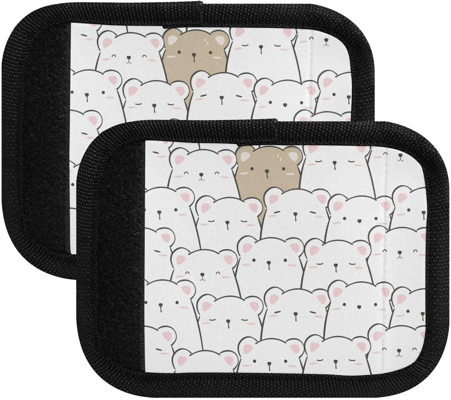 4 PC Luggage Handle Wrap Luggage Handle Covers Tags for Suitcase Bags Travel Luggage Handle Identifier Gripper Cute Teddy Bear
