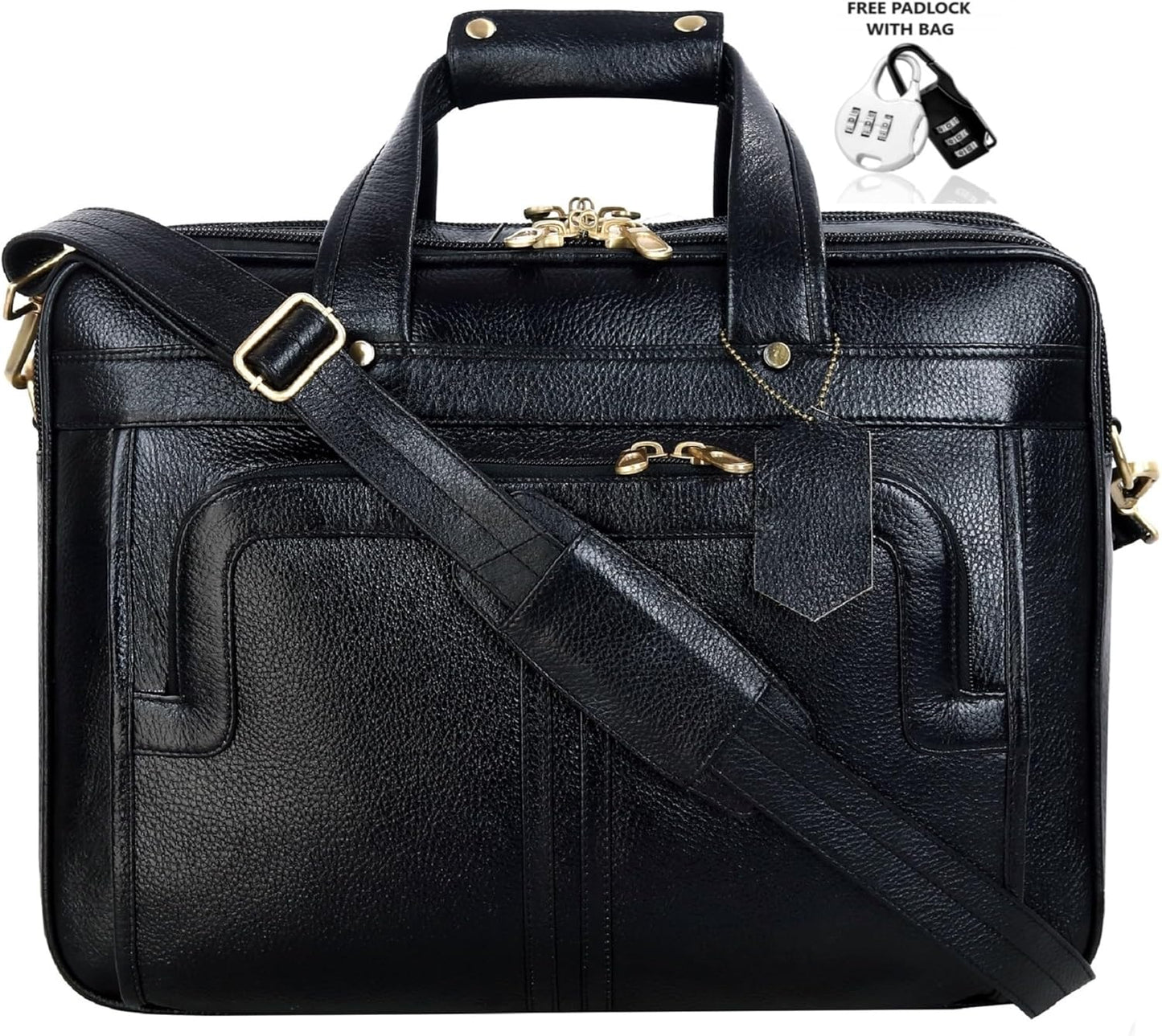 Full Grain Leather 16 Inch Briefcases Laptop Shoulder Bags for Men and Women Business Work Bag Leather Satchel Bag