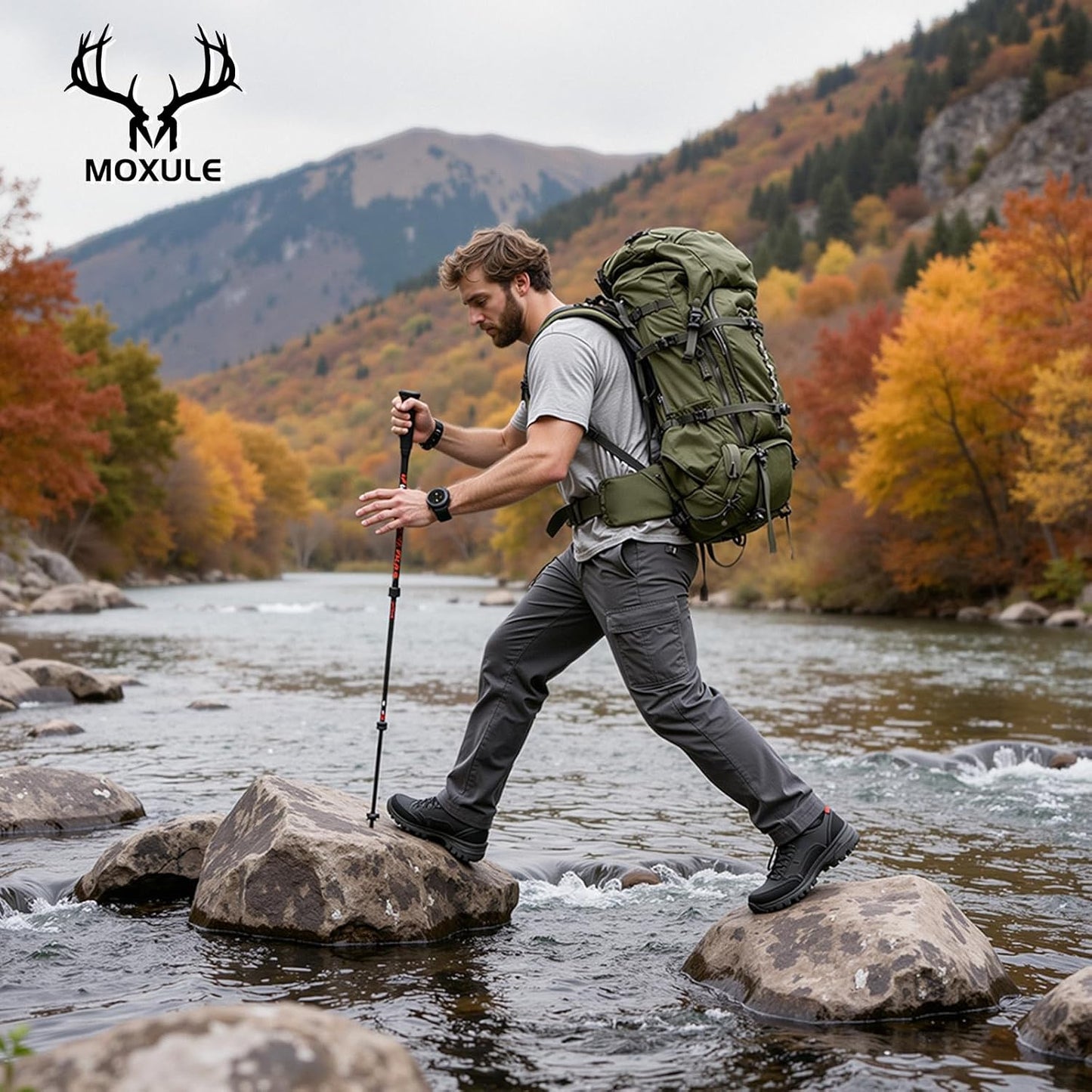 Pro 3600 Frame Backpack - Meat Hauler Pack with Rain Cover for Outdoor - Lightweight, Green